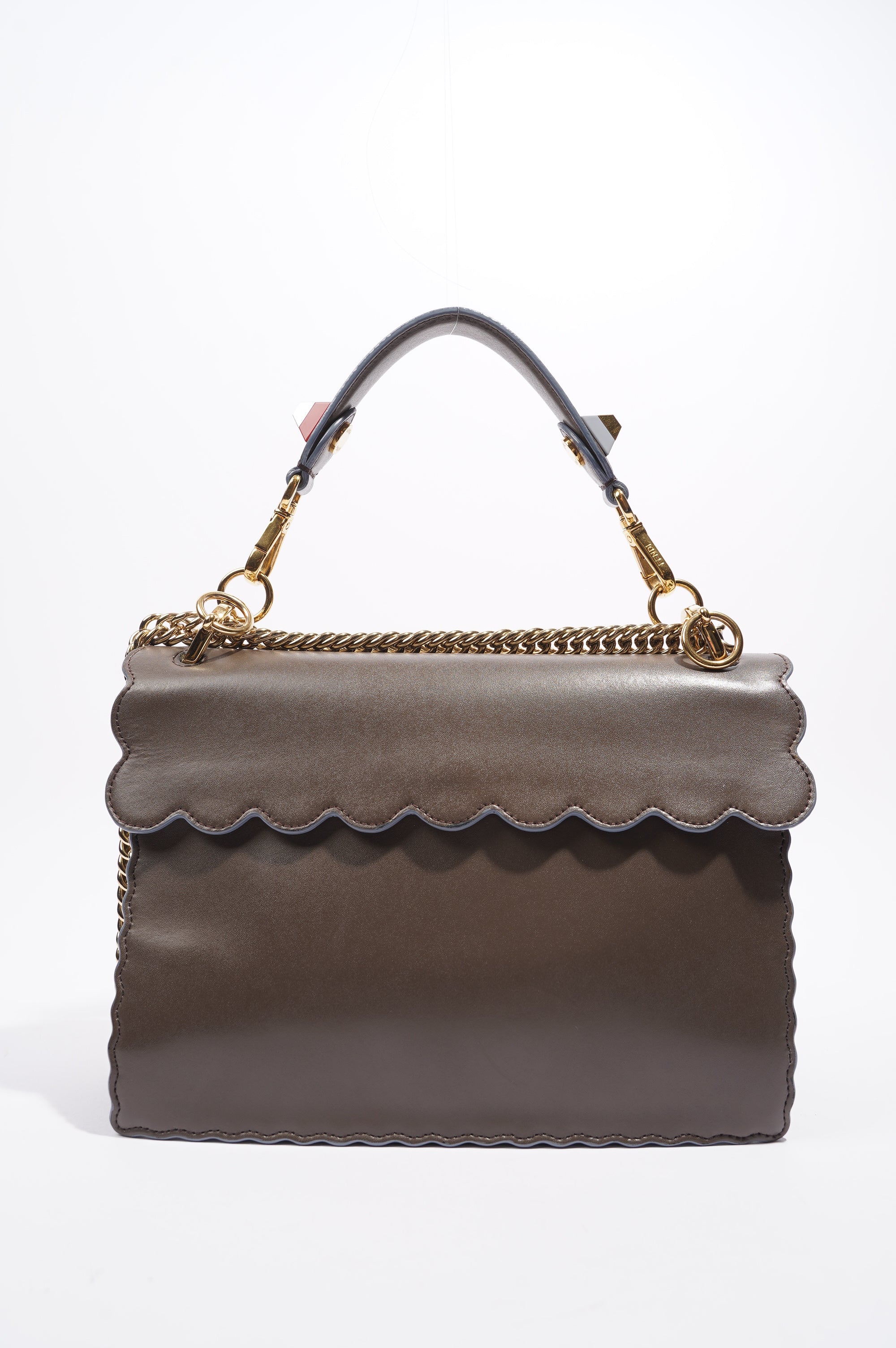 Fendi Fendi Kan Bag Grey Leather Medium