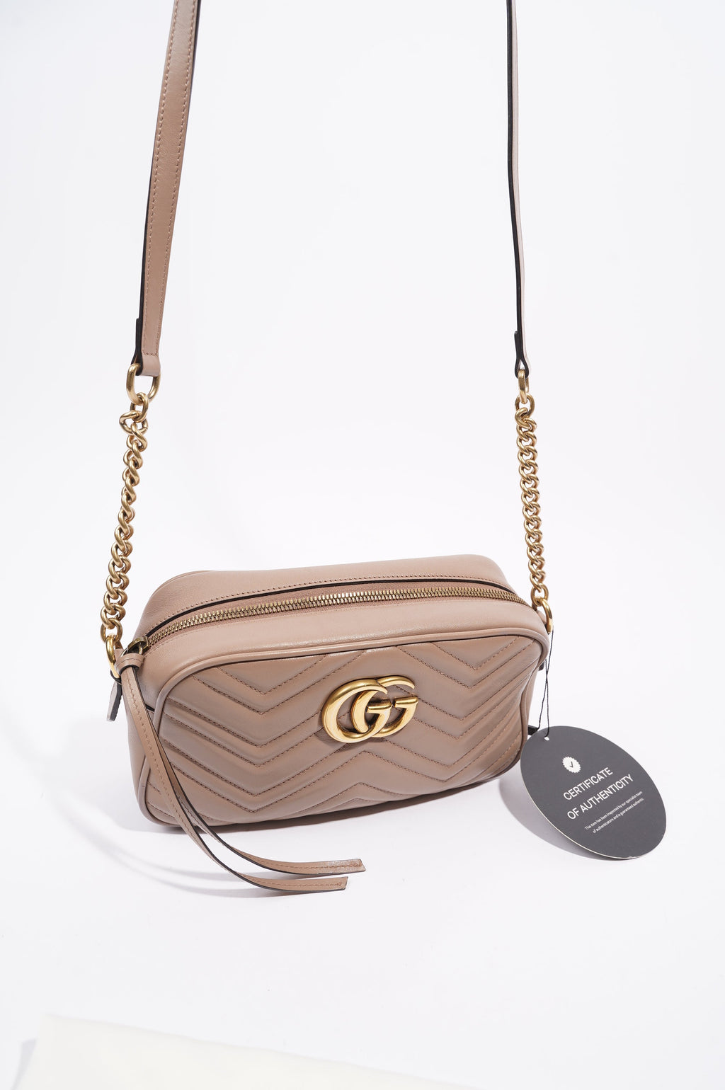 Gucci Womens Marmont Zip Nude Small