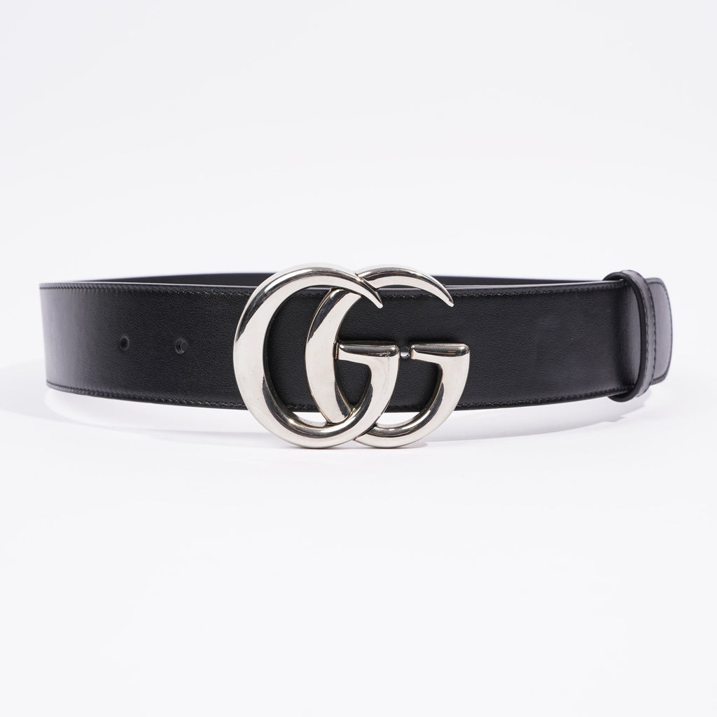 Gucci Marmont Belt Black / Silver Leather 80cm 32"