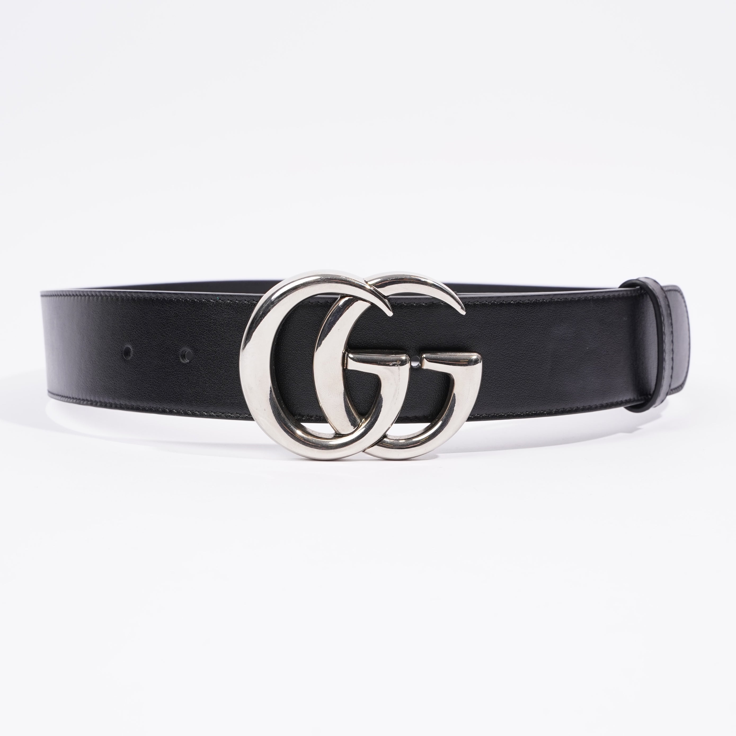 Gucci Marmont Belt Black / Silver Leather 80cm 32"