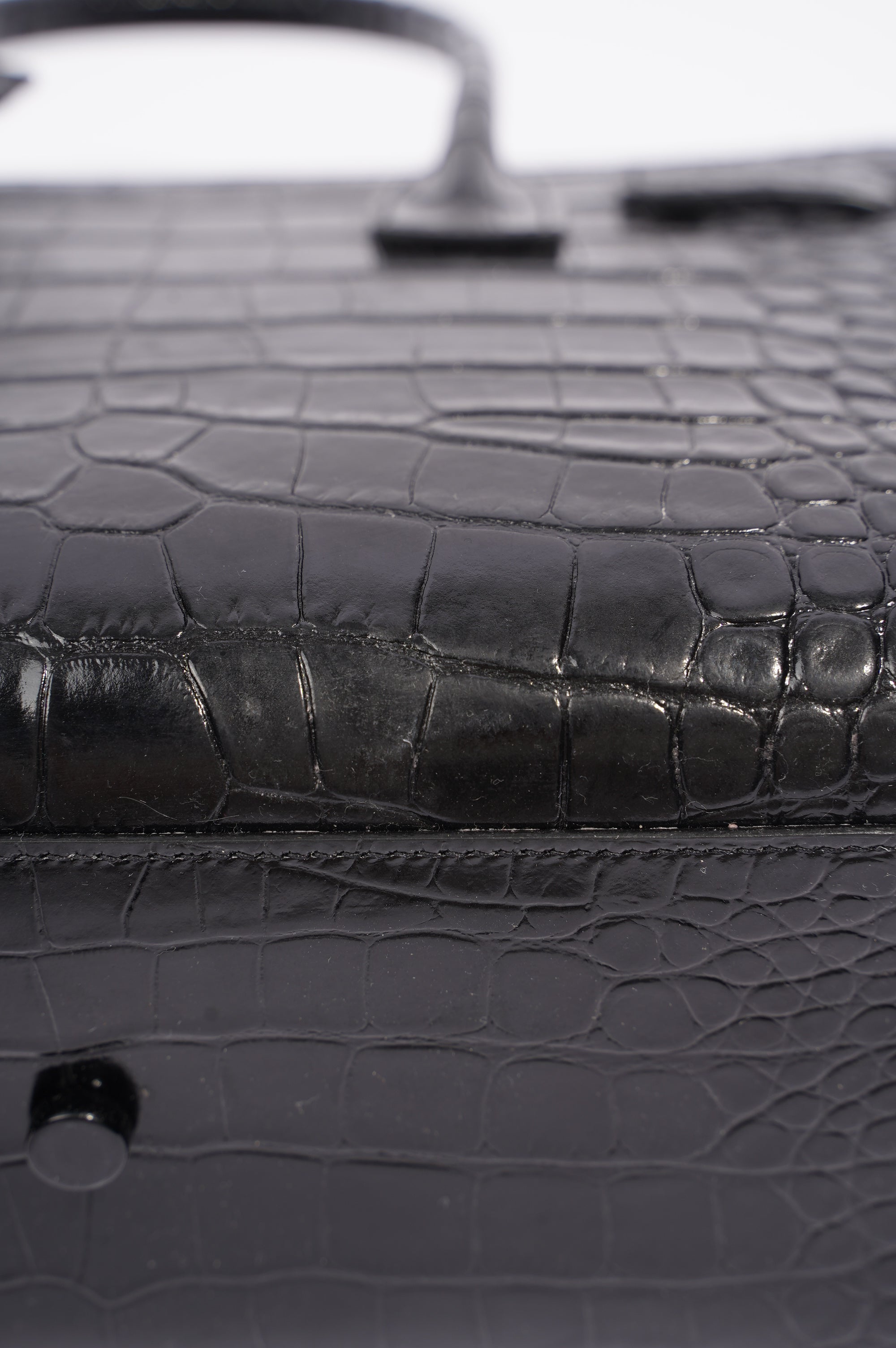Saint Laurent Womens Sac De Jour Black Croc Baby