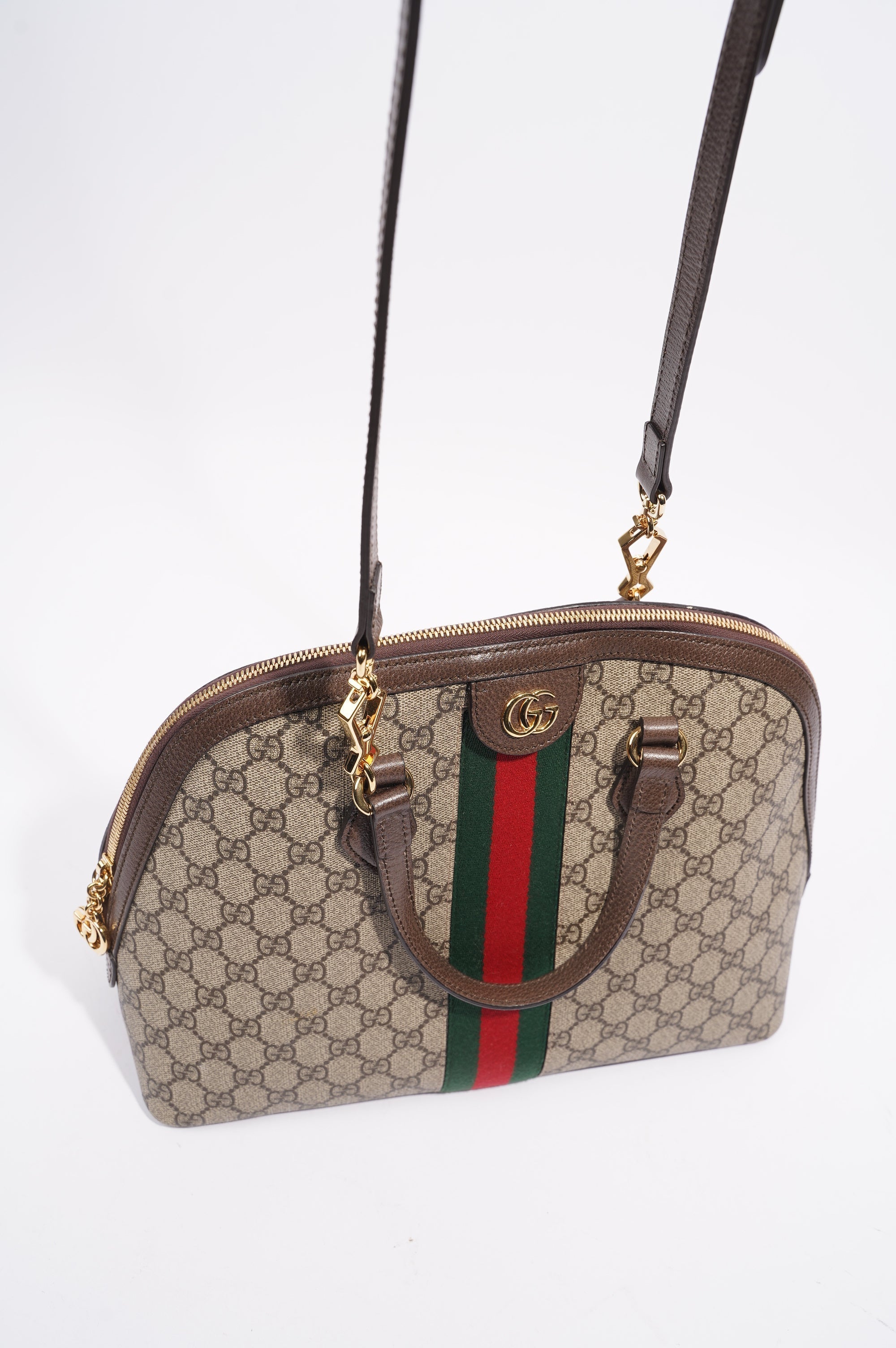 Gucci Womens Ophidia GG Bag Brown / Supreme Canvas