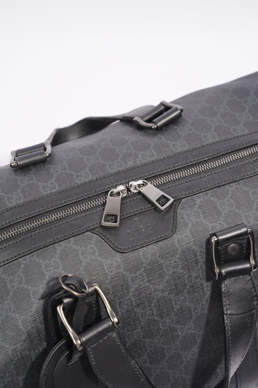 Gucci Mens GG Duffle Bag Grey Canvas