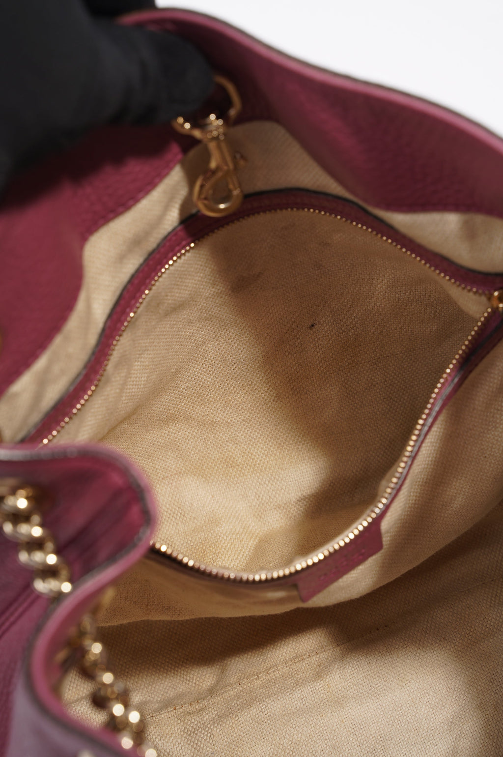 Gucci Womens Soho Shopper Tote Pink Leather