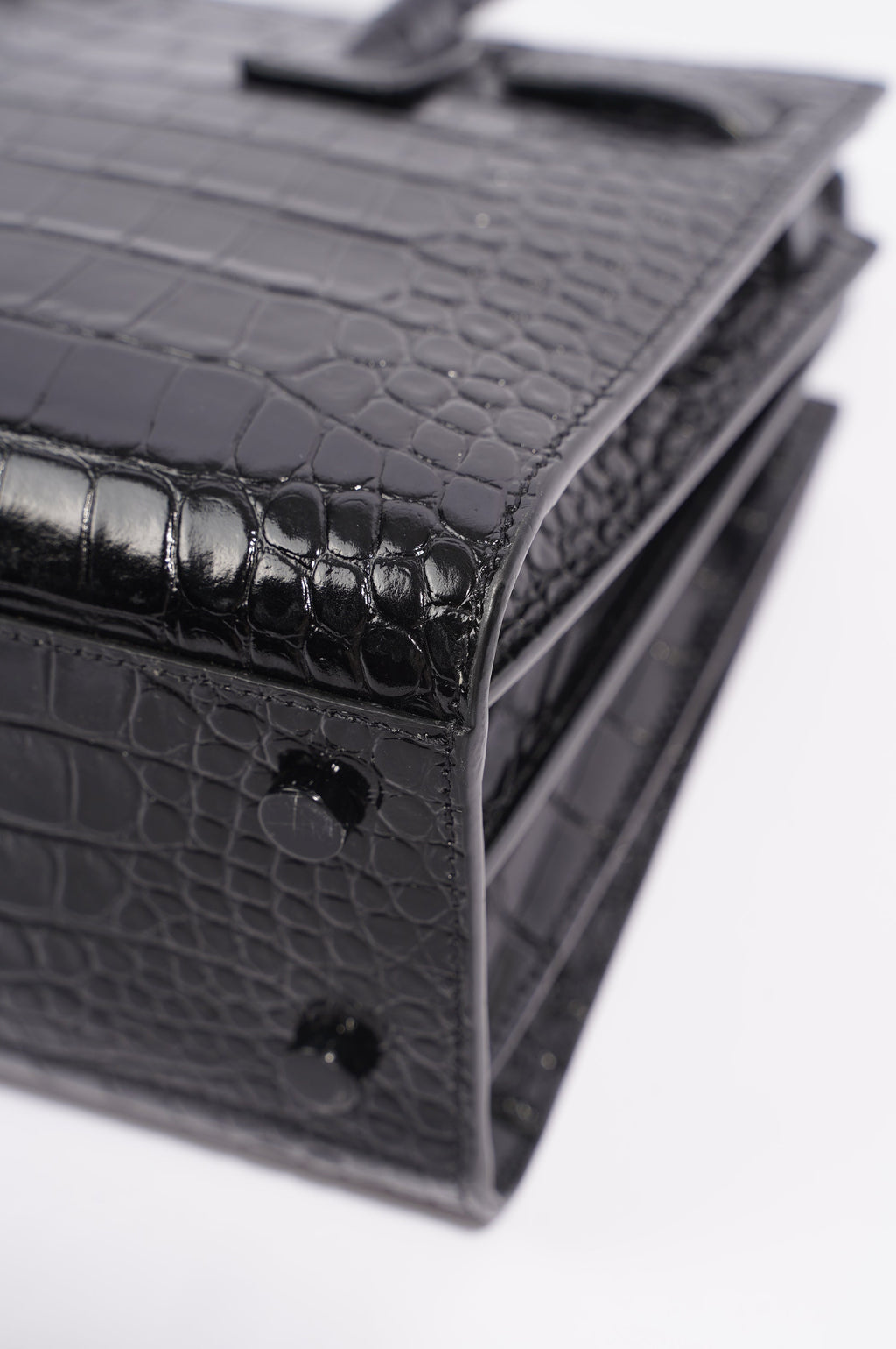 Saint Laurent Womens Sac De Jour Black Croc Baby