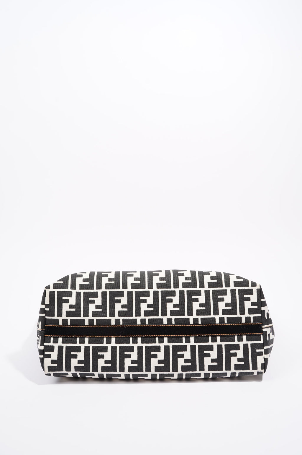 Fendi Womens Zucca Tote Bag Black / White