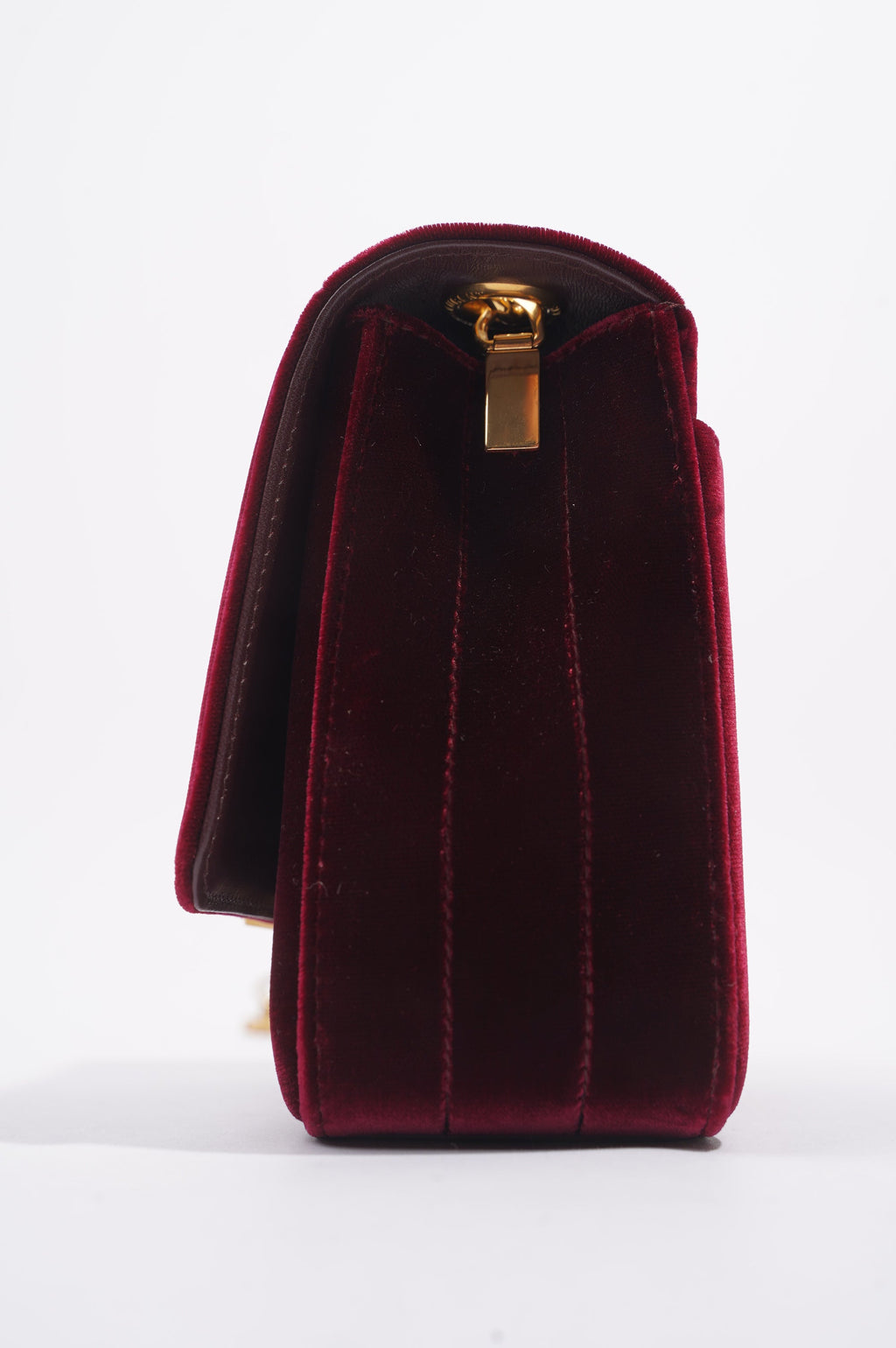 Saint Laurent Womens Vicky Bag Purple Velvet Small