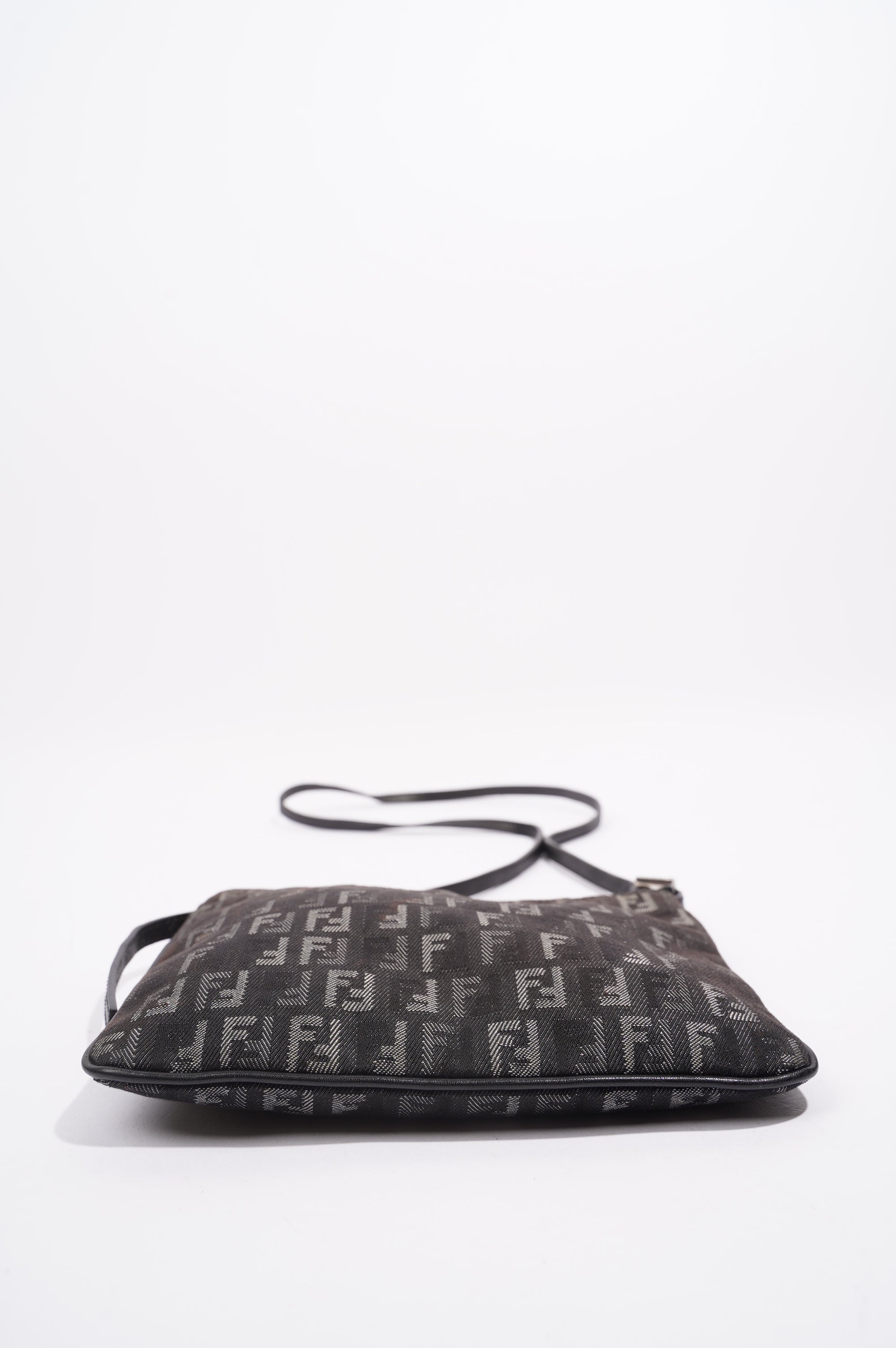 Fendi Womens Zucchino Bag Black Canvas