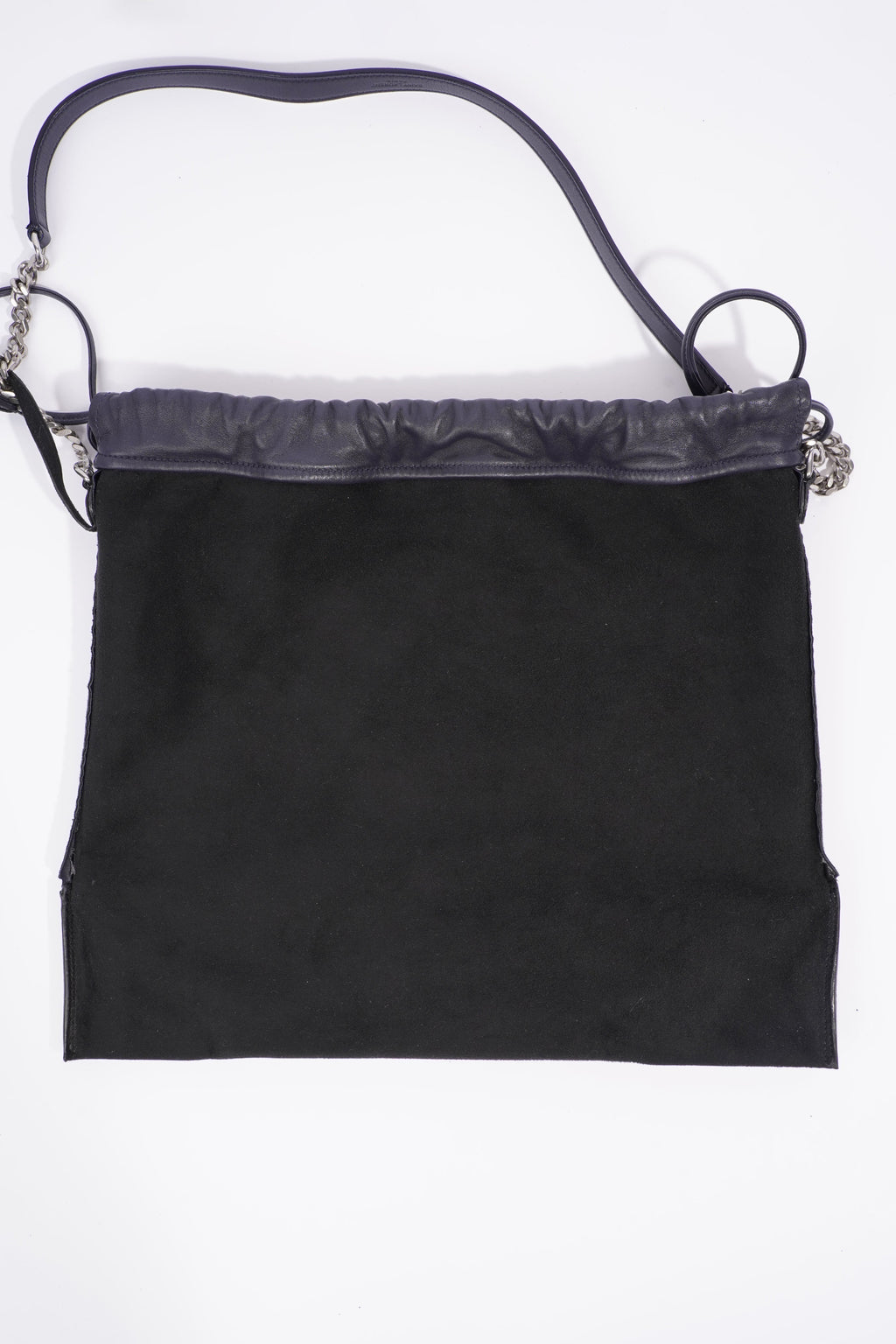 Saint Laurent Womens Teddy Bucket Bag Navy Leather