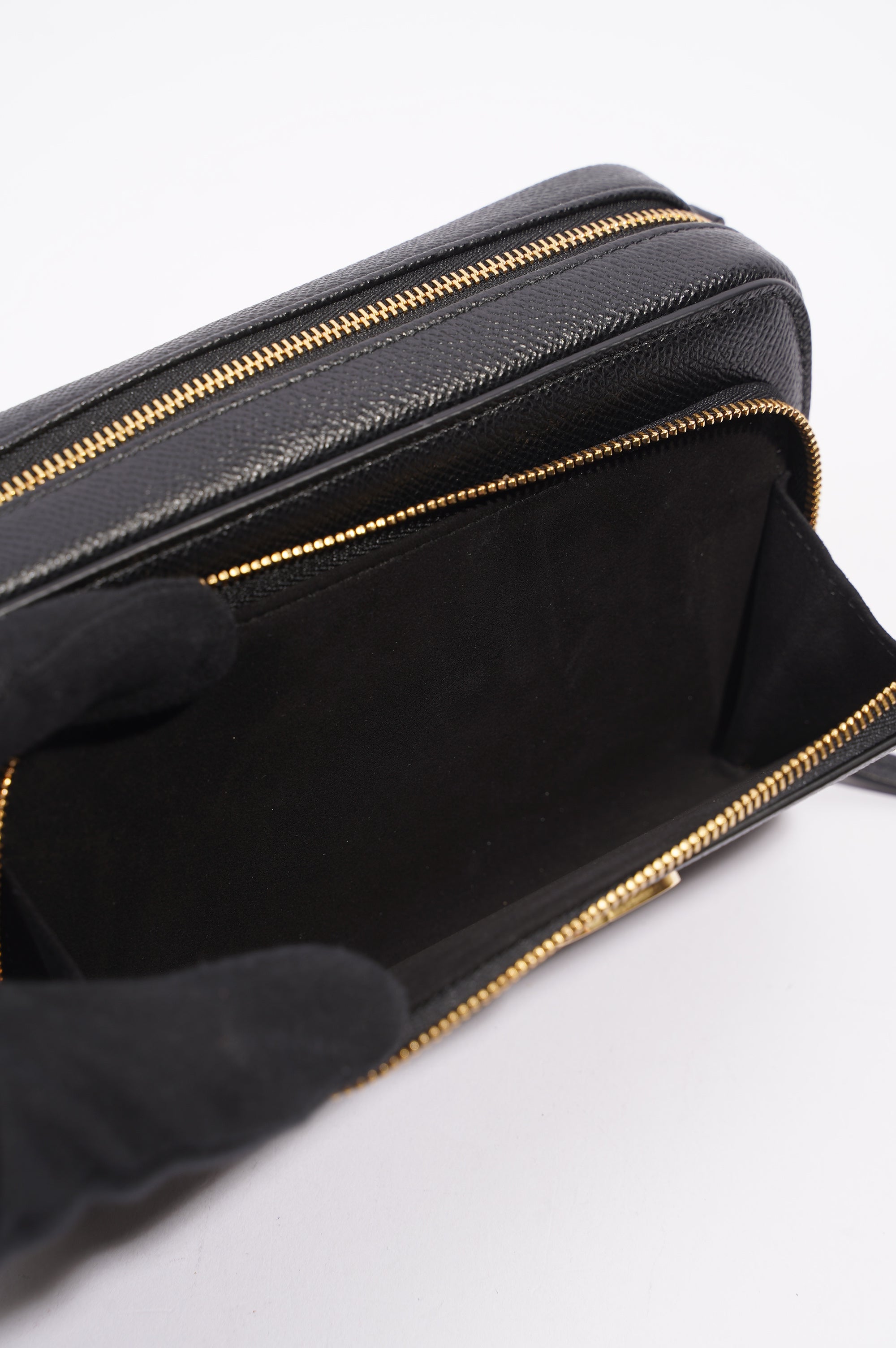 Christian Dior Womens Caro Double Pouch Black