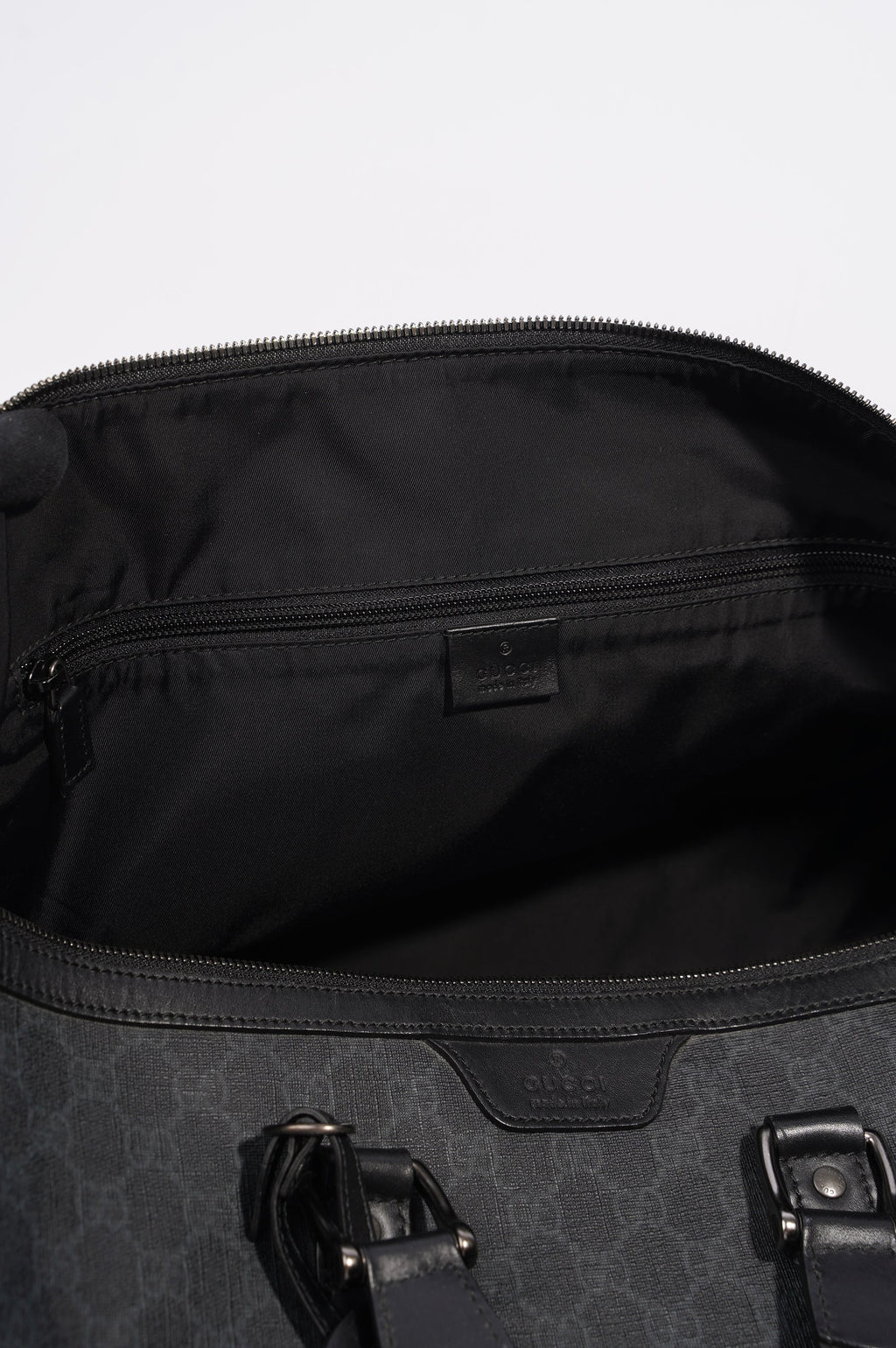 Gucci Mens GG Duffle Bag Grey Canvas