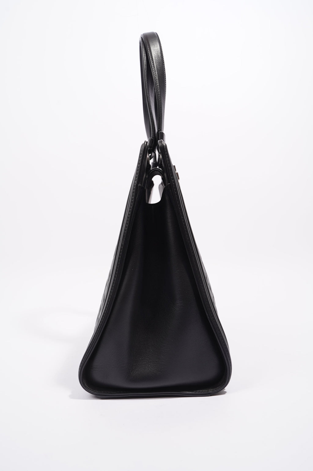 Chanel Womens Lambskin Leather Boy Shopping Tote Black