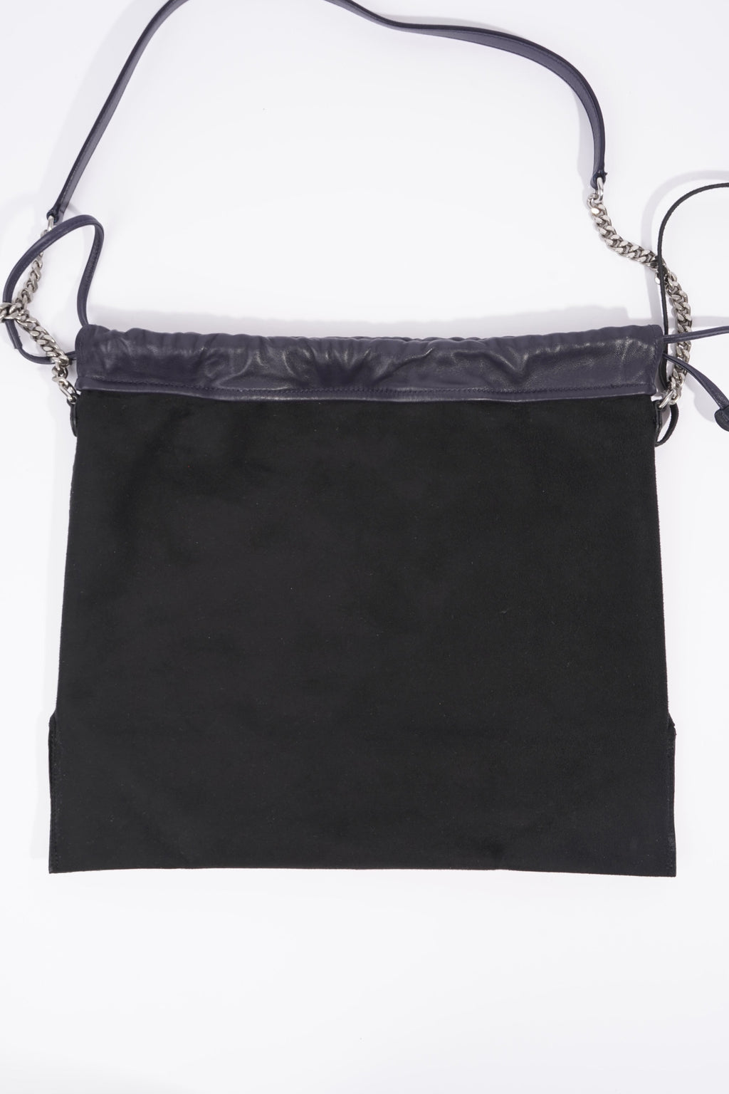 Saint Laurent Womens Teddy Bucket Bag Navy Leather