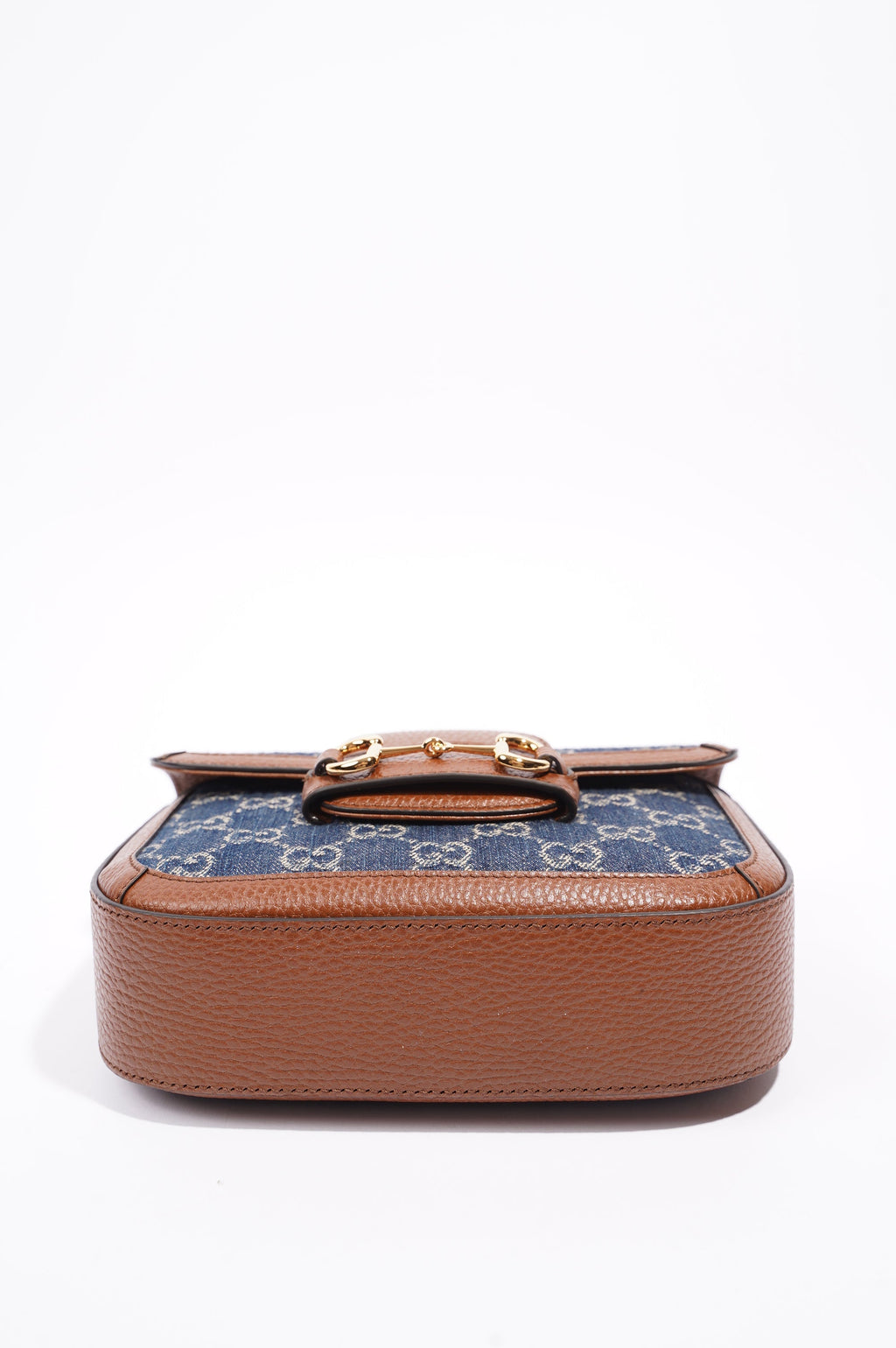 Gucci Womens Horsebit 1955 Mini Bag Demin / Brown