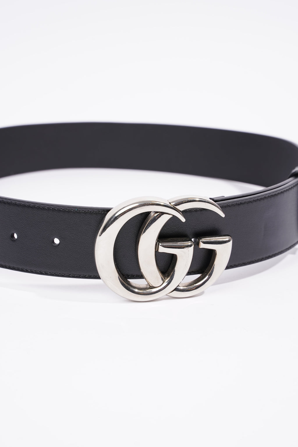 Gucci Marmont Belt Black / Silver Leather 80cm 32"