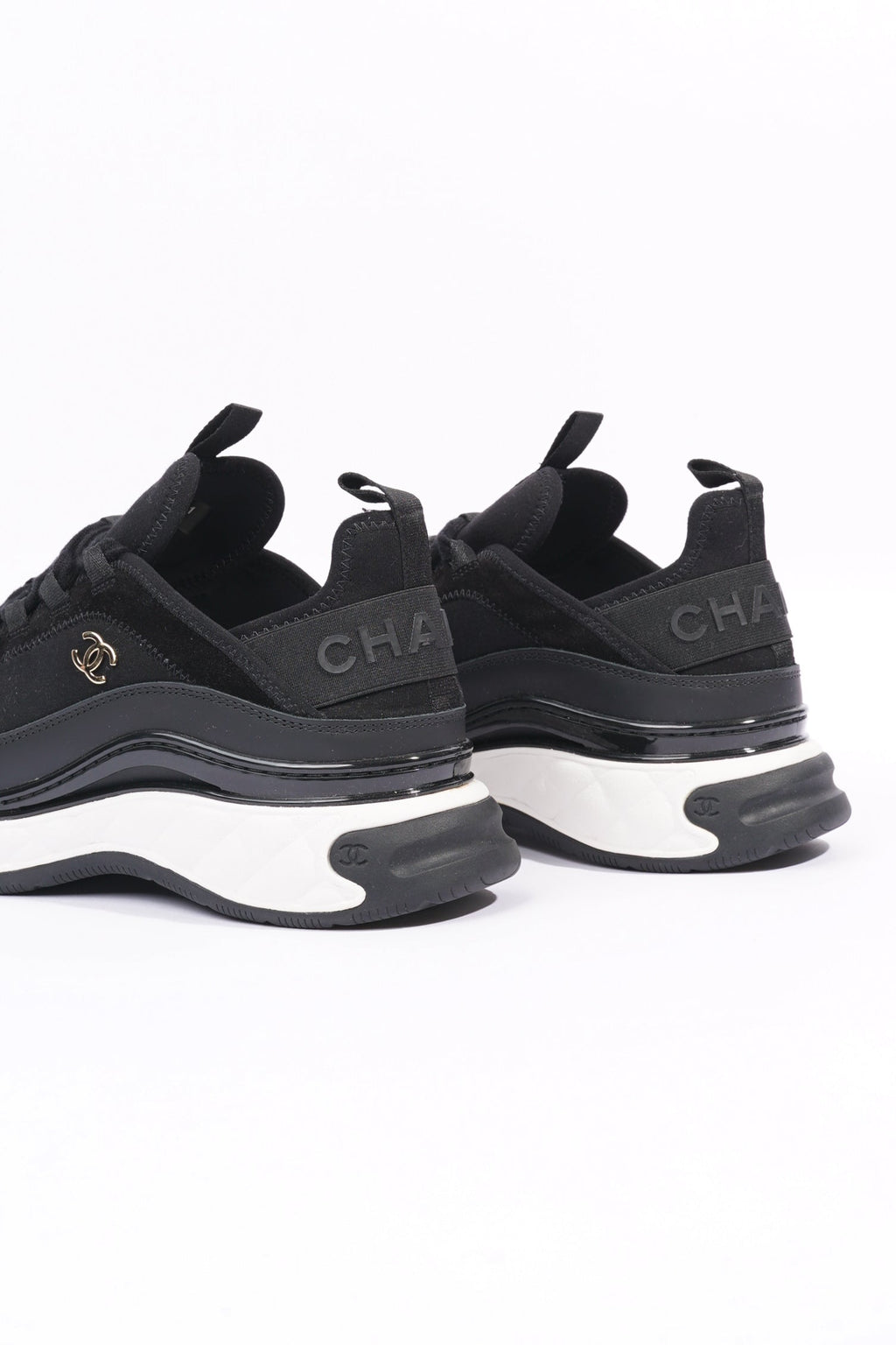 Chanel Womens CC Logo Black / White EU 41 / UK 8