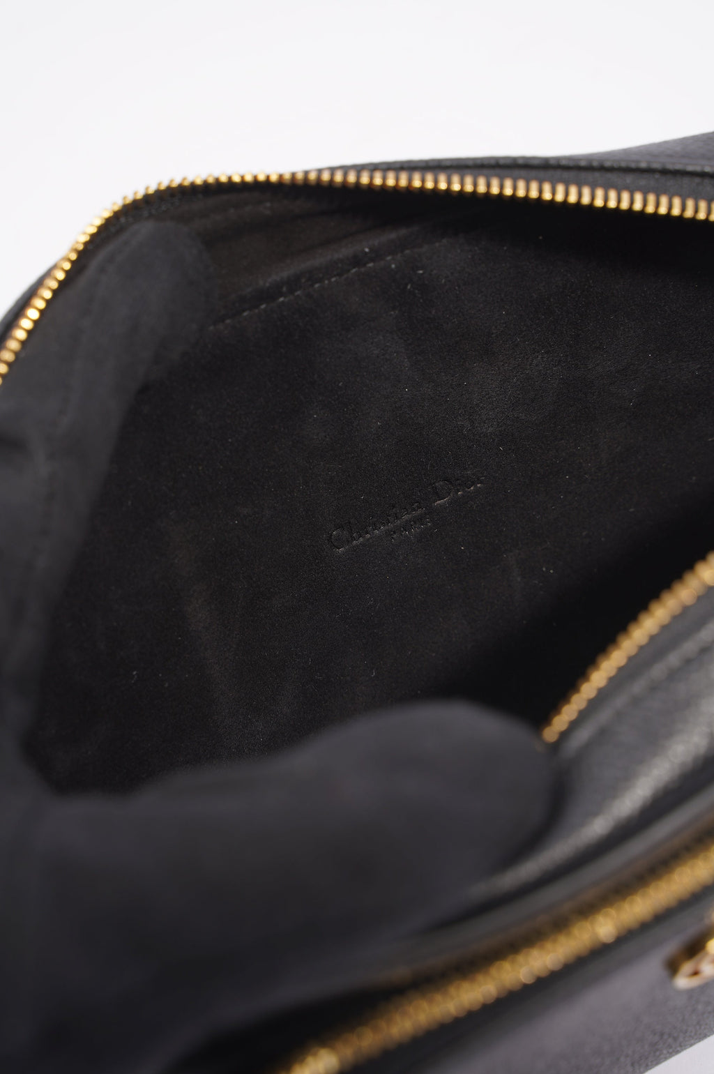 Christian Dior Womens Caro Double Pouch Black