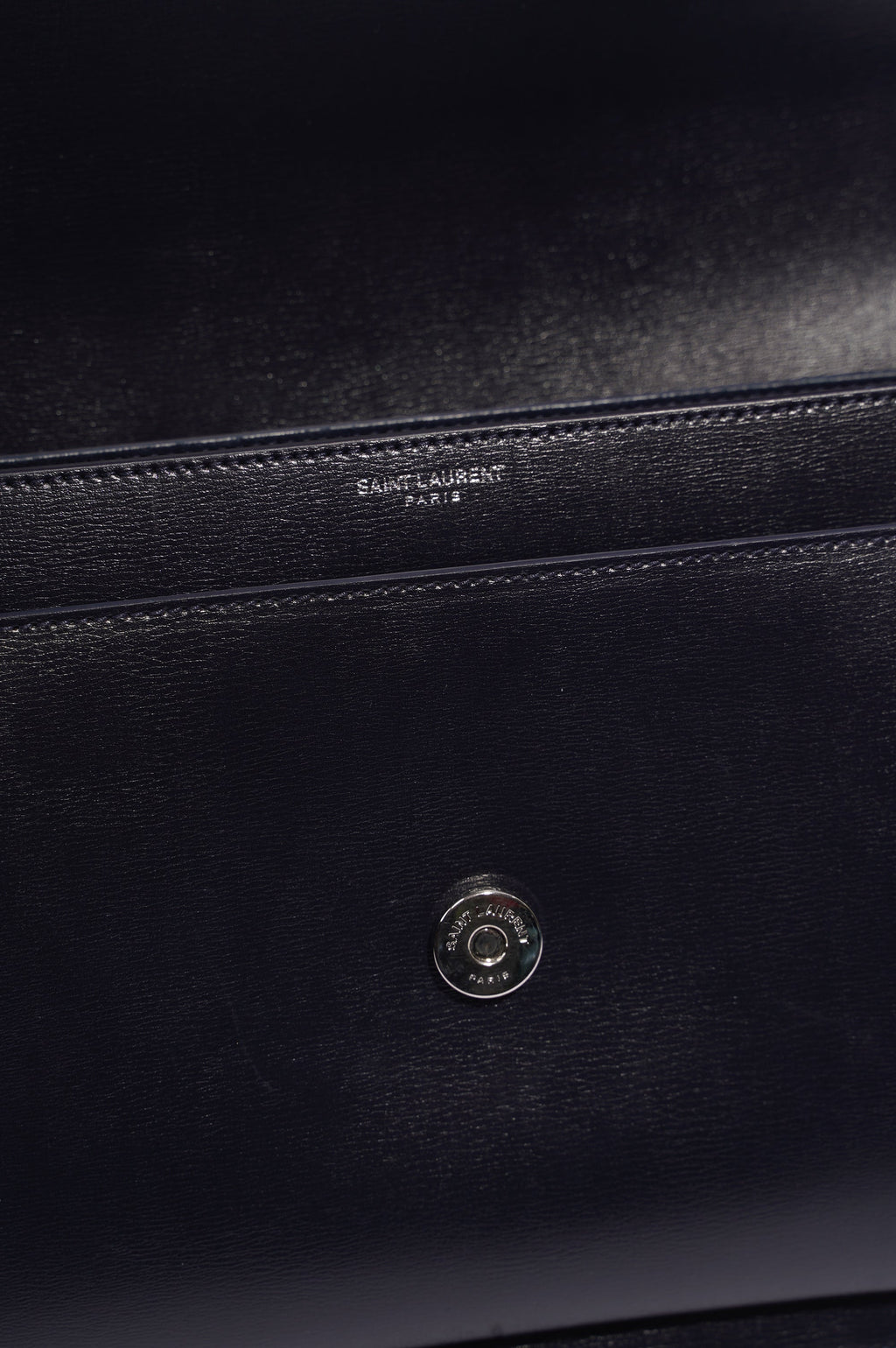 Saint Laurent Womens Sunset Chain Bag Navy / Silver Large