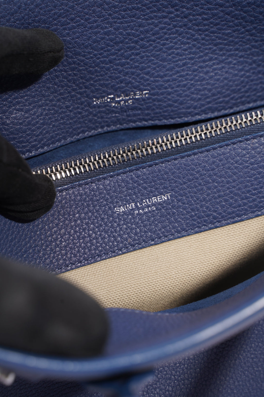 Saint Laurent Womens Sac De Jour Blue Baby