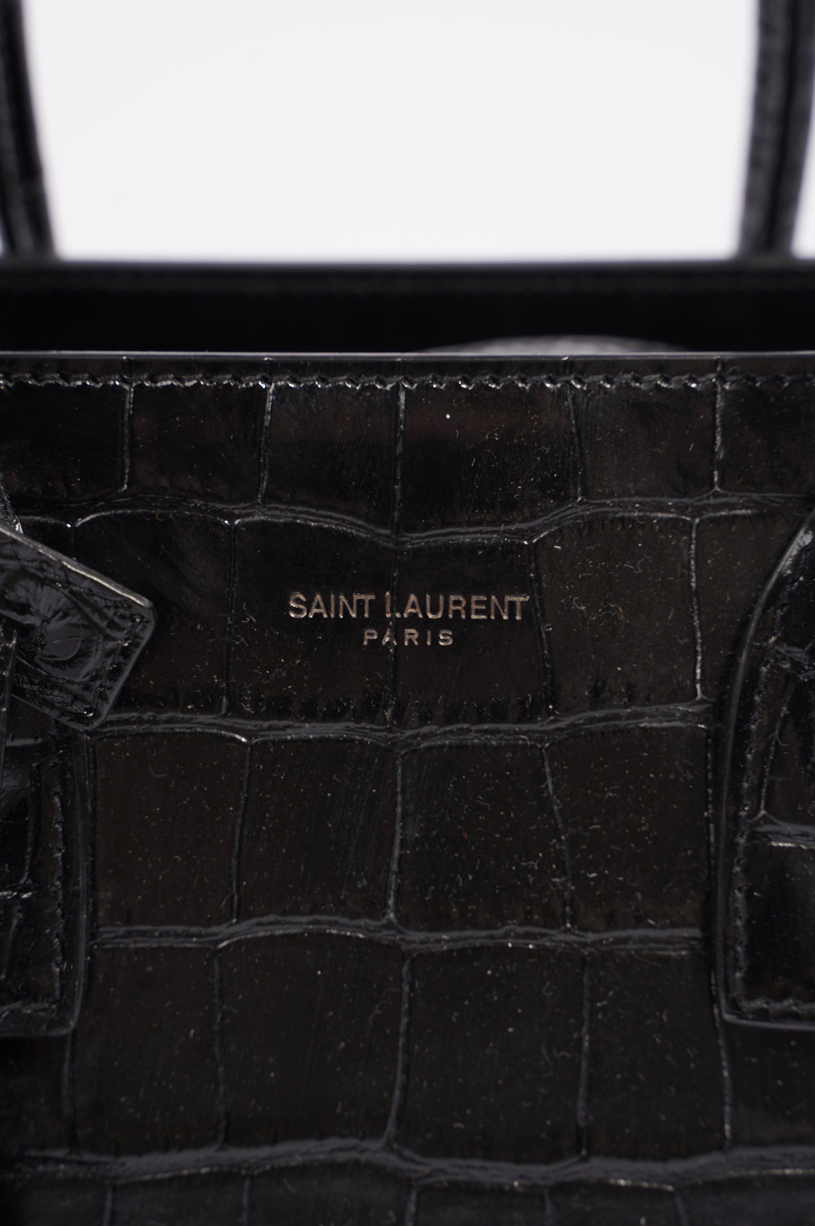 Saint Laurent Womens Sac De Jour Black Croc Baby