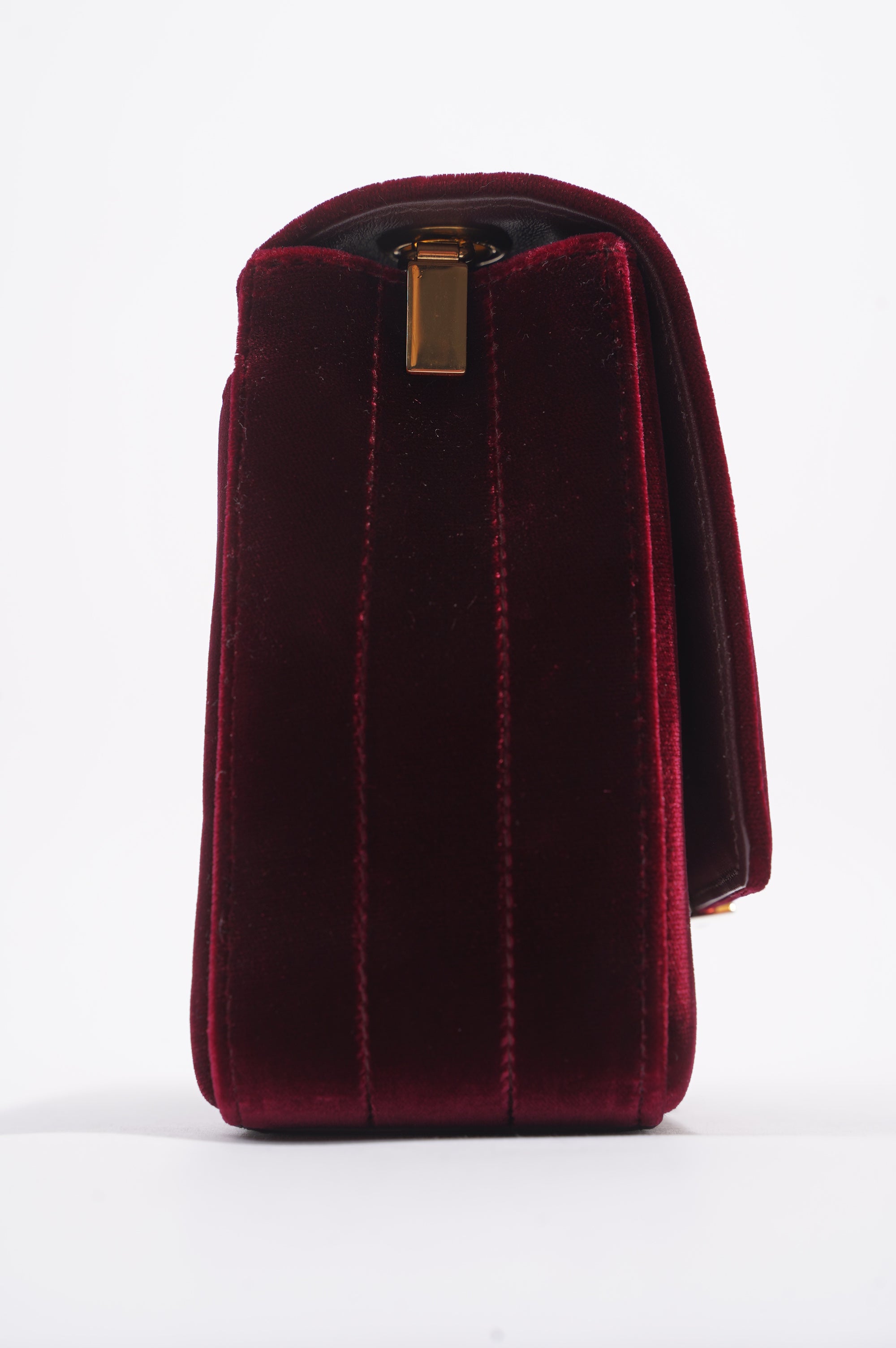 Saint Laurent Womens Vicky Bag Purple Velvet Small
