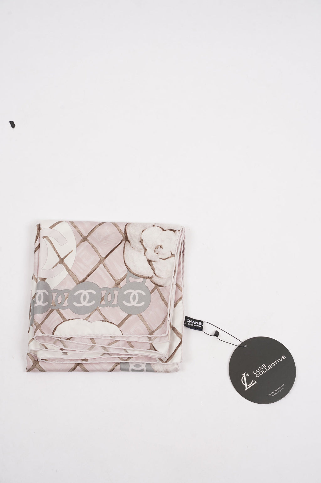 Chanel Silk Scarf White / Rose
