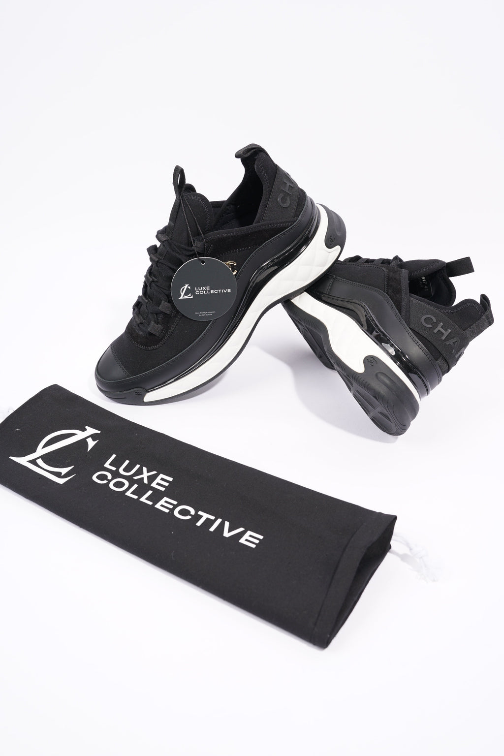 Chanel Womens CC Logo Black / White EU 41 / UK 8