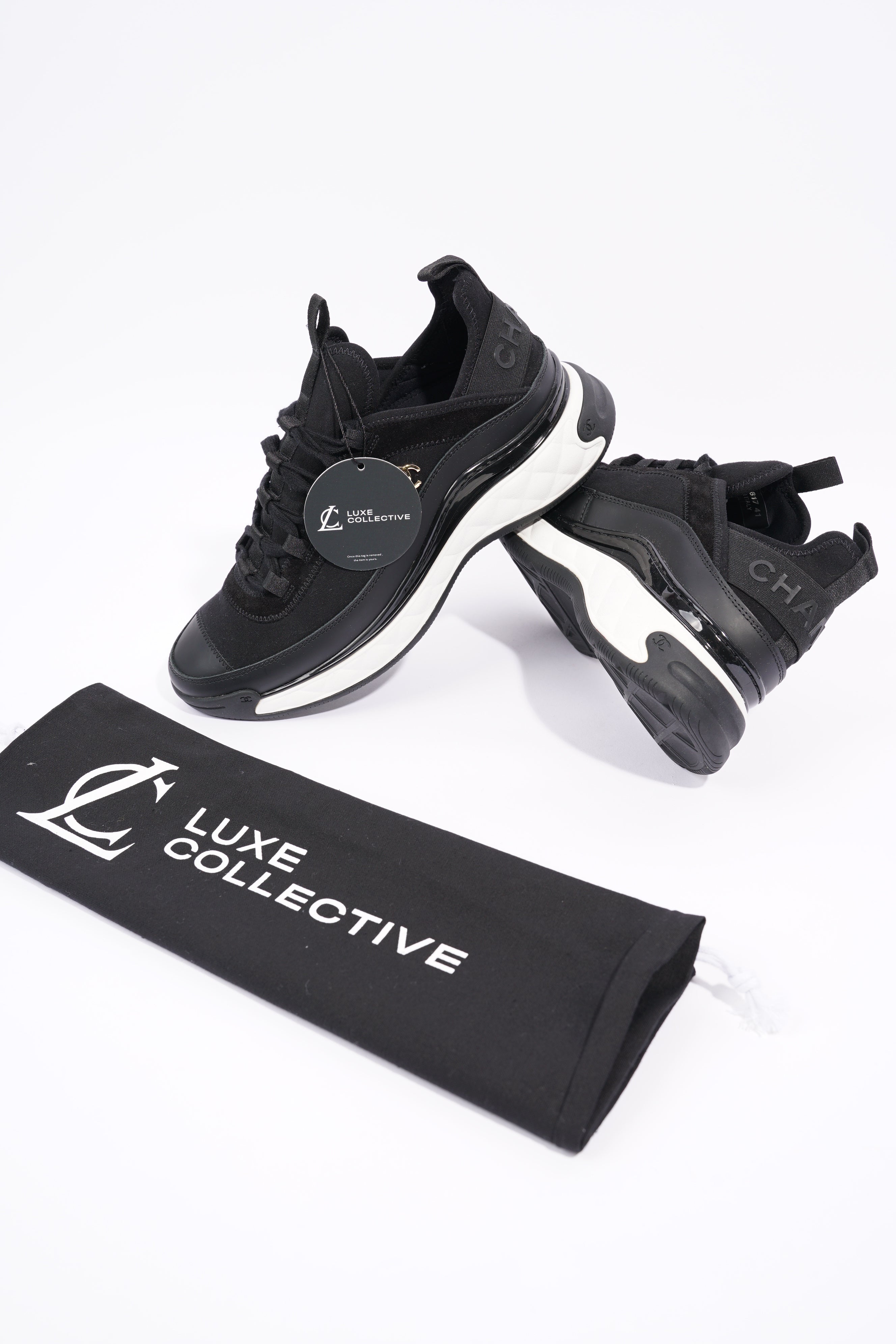 Chanel Womens CC Logo Black / White EU 41 / UK 8