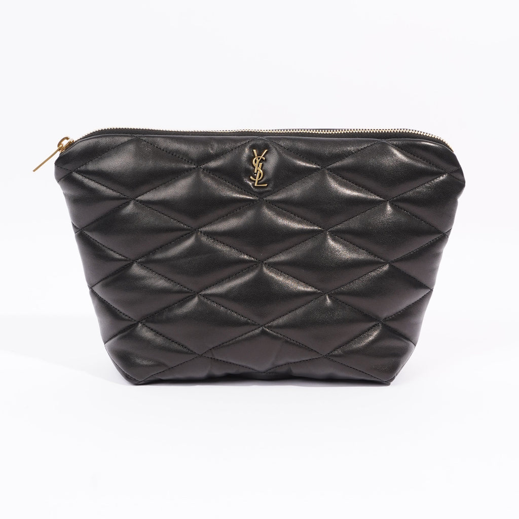 Saint Laurent Womens Sade Pouch Black Leather