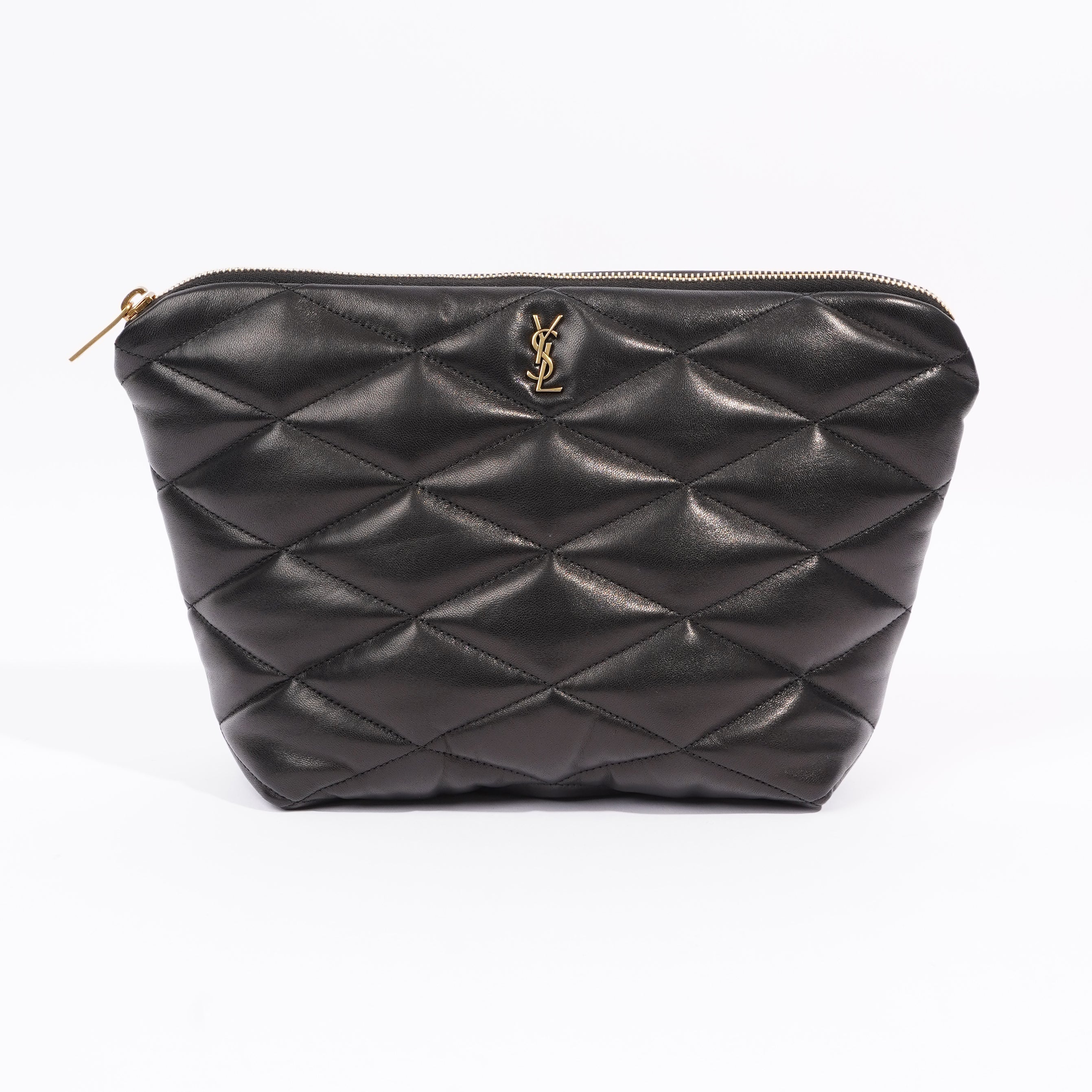 Saint Laurent Womens Sade Pouch Black Leather