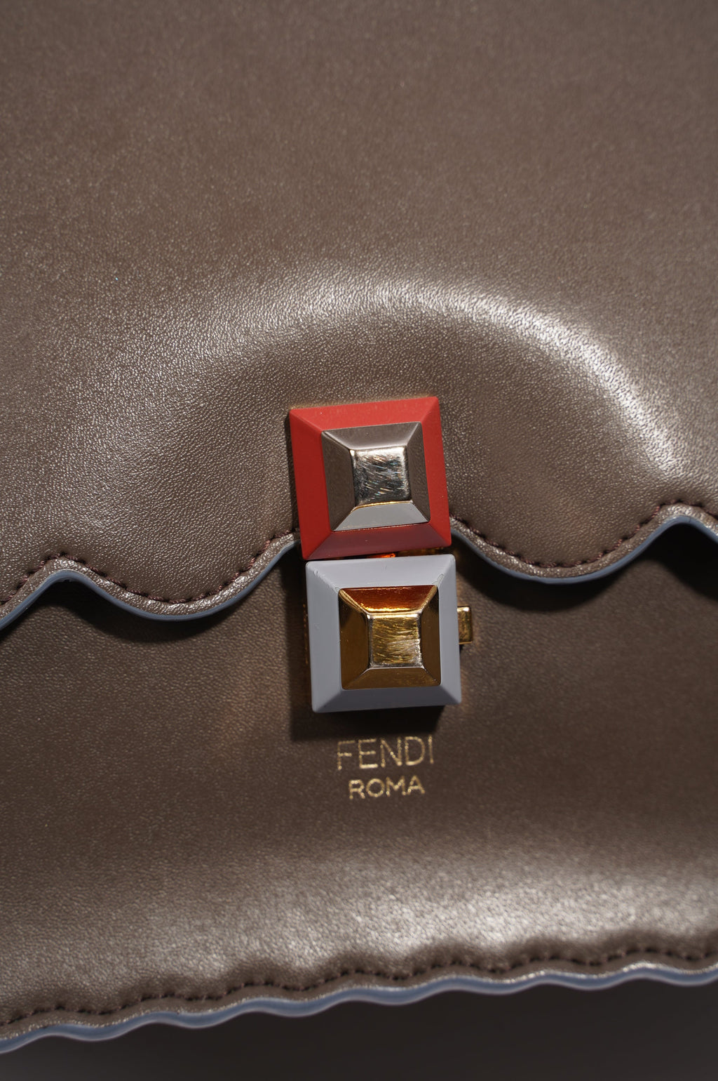 Fendi Fendi Kan Bag Grey Leather Medium