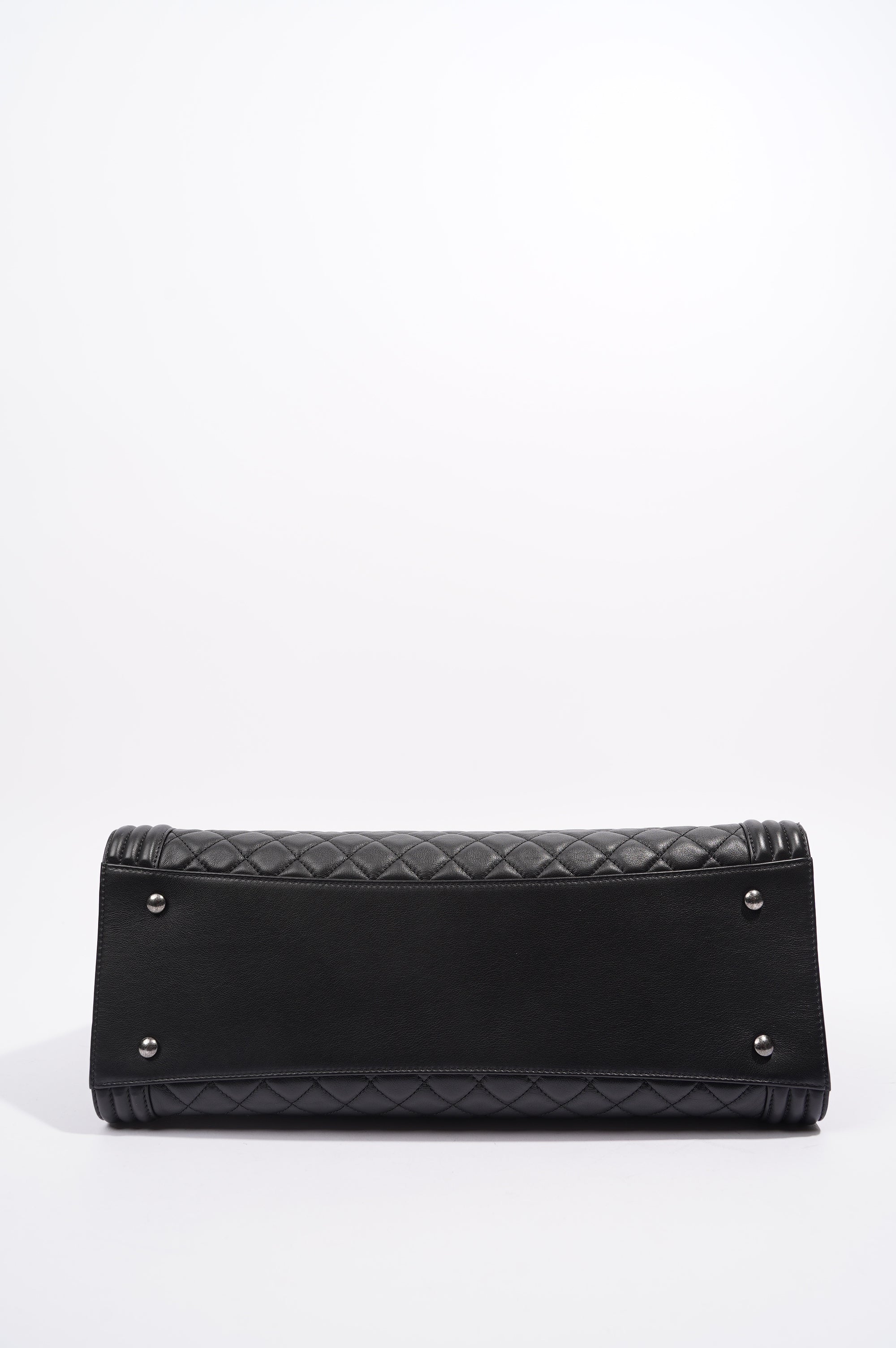 Chanel Womens Lambskin Leather Boy Shopping Tote Black