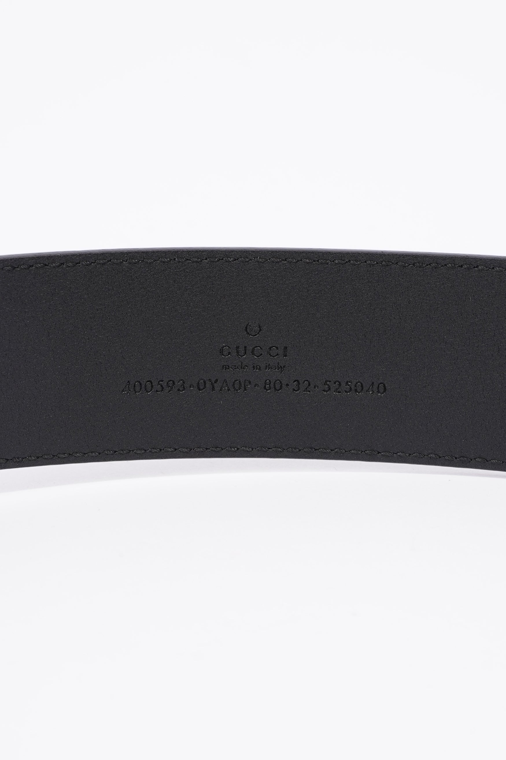 Gucci Marmont Belt Black / Silver Leather 80cm 32"