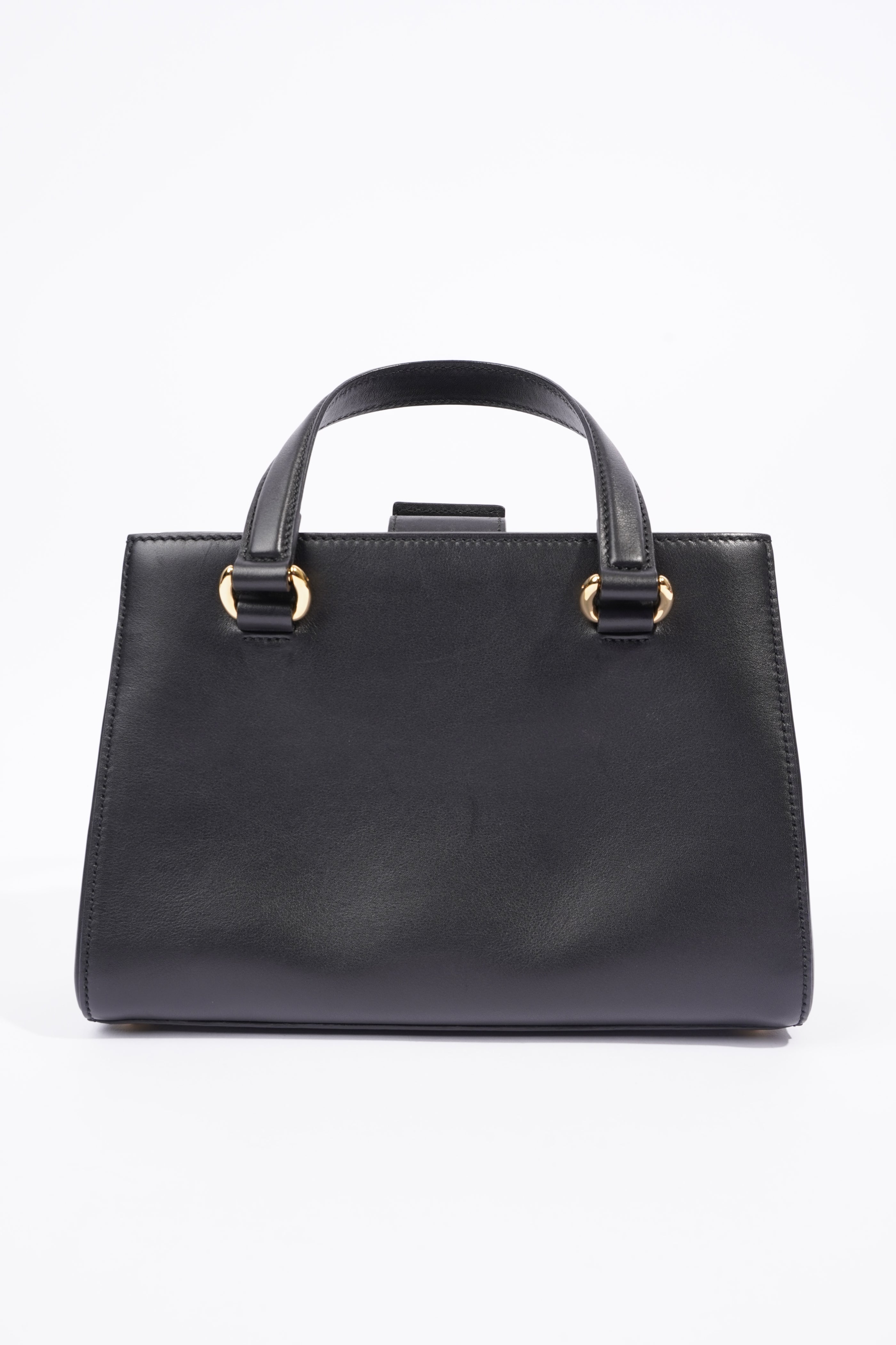 Gucci Sylvie Top Handle Bag Black Leather