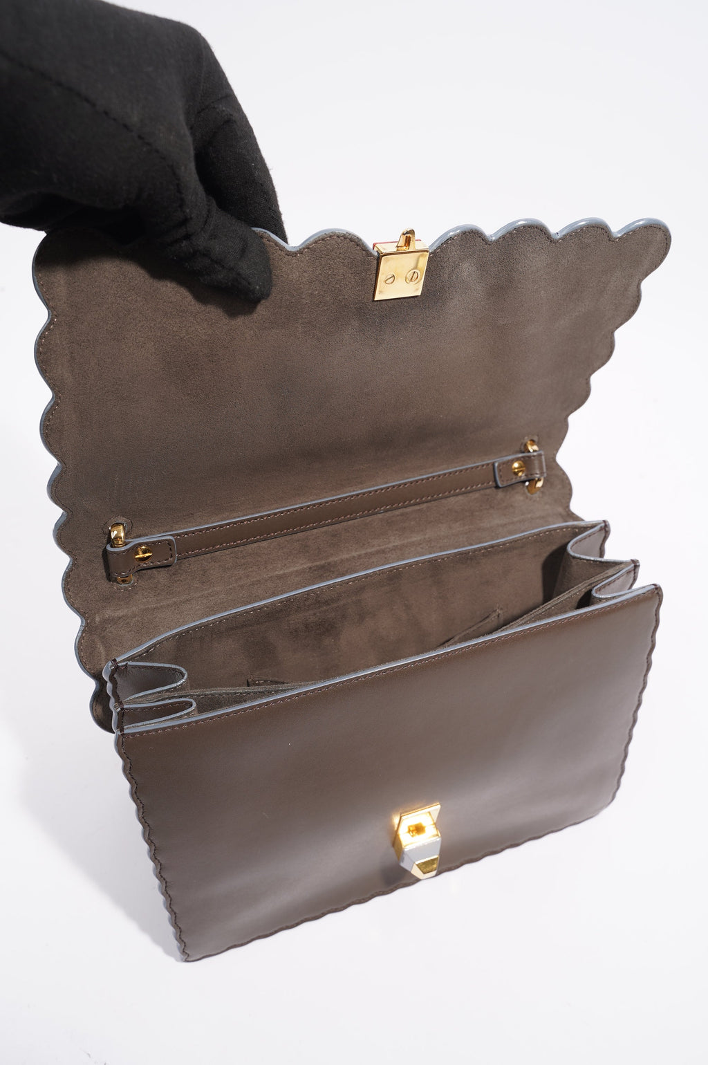 Fendi Fendi Kan Bag Grey Leather Medium