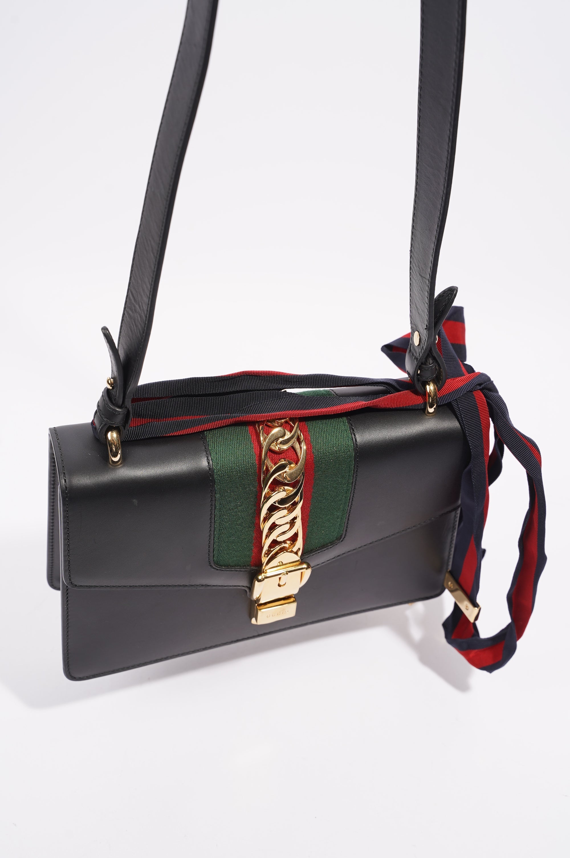 Gucci Womens Sylvie Black / Green / Red Medium
