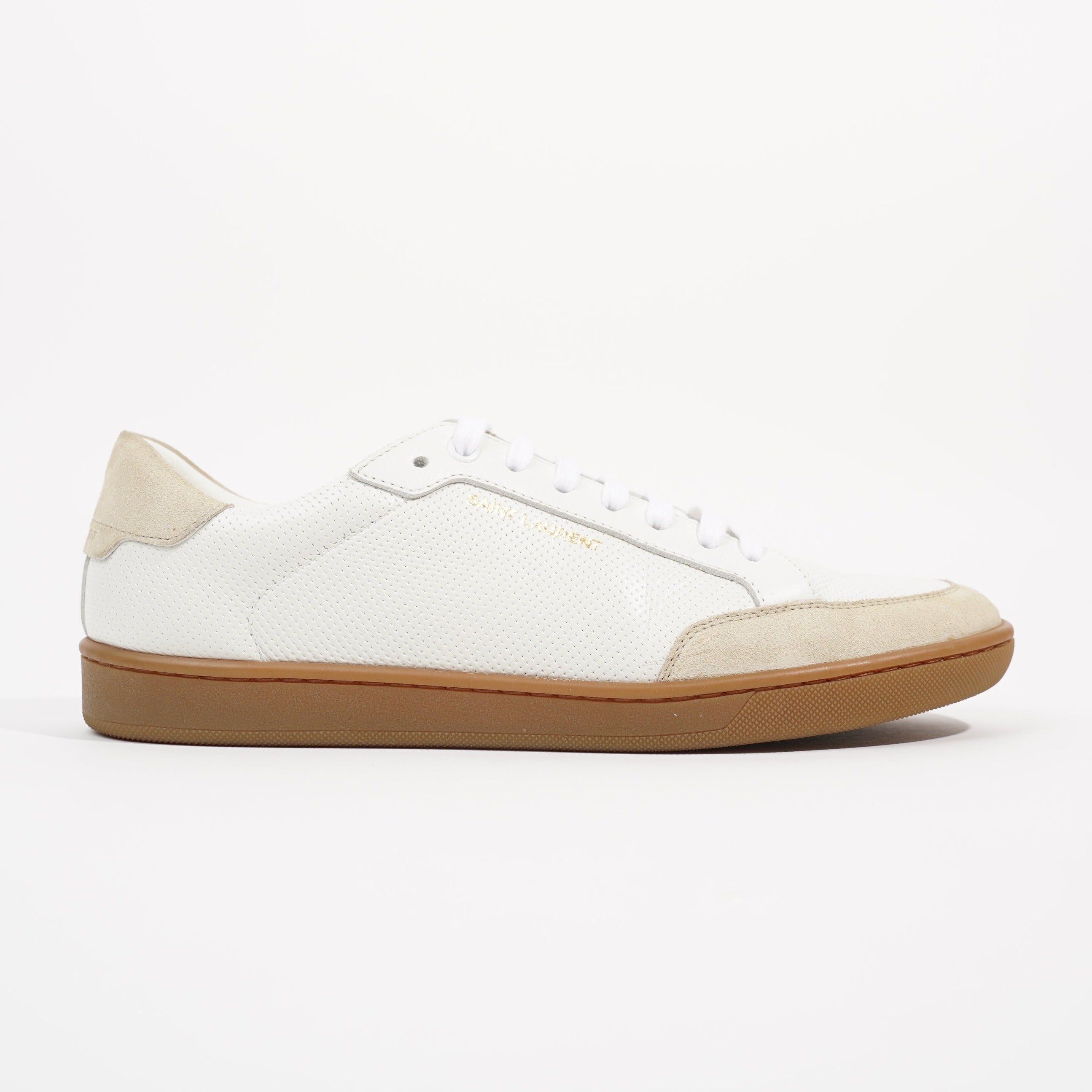 Saint Laurent Mens SL-10 Sneakers White Beige EU 39 / UK 5