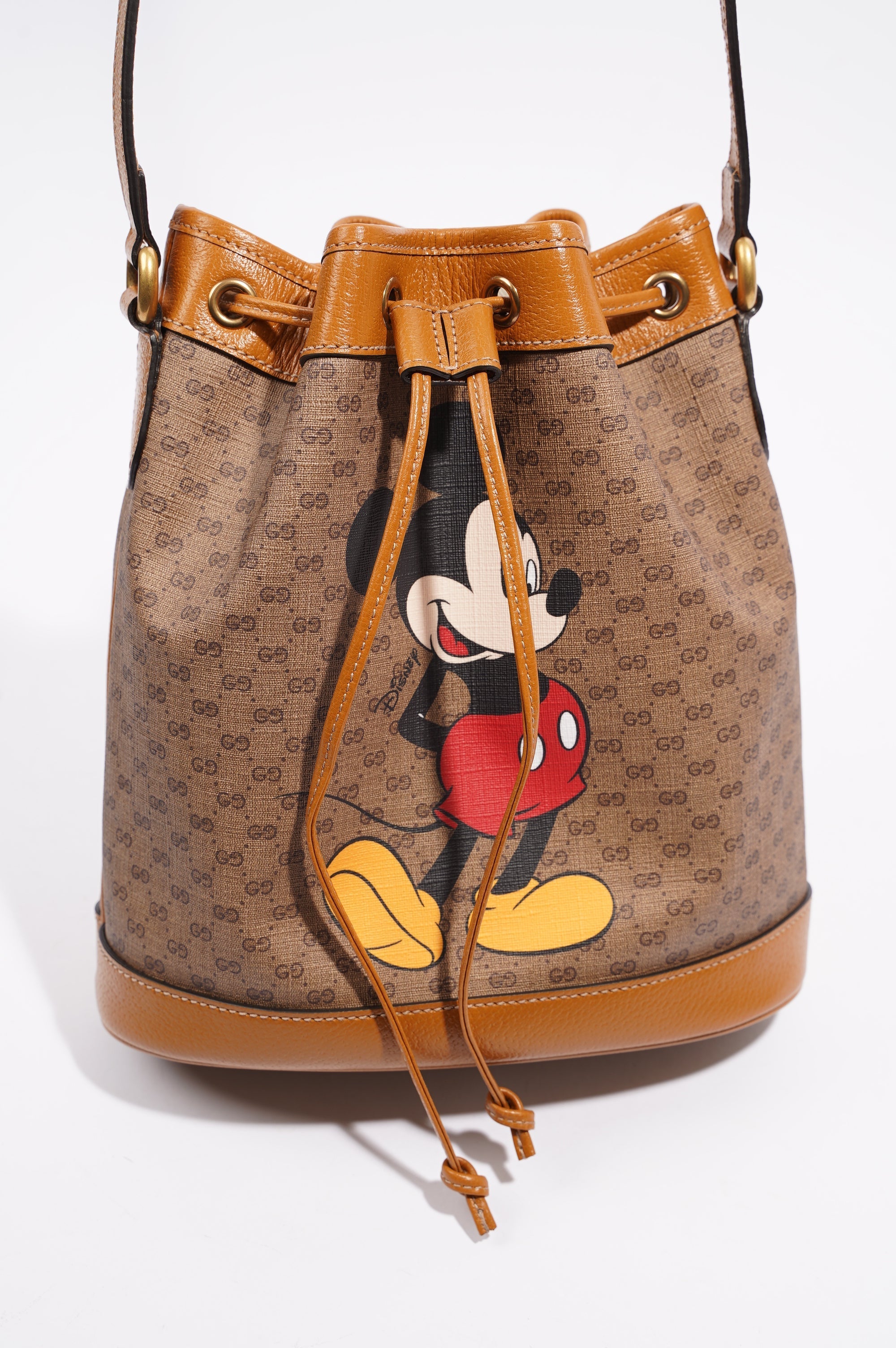 Gucci x Disney Womens Bucket Bag Brown Small