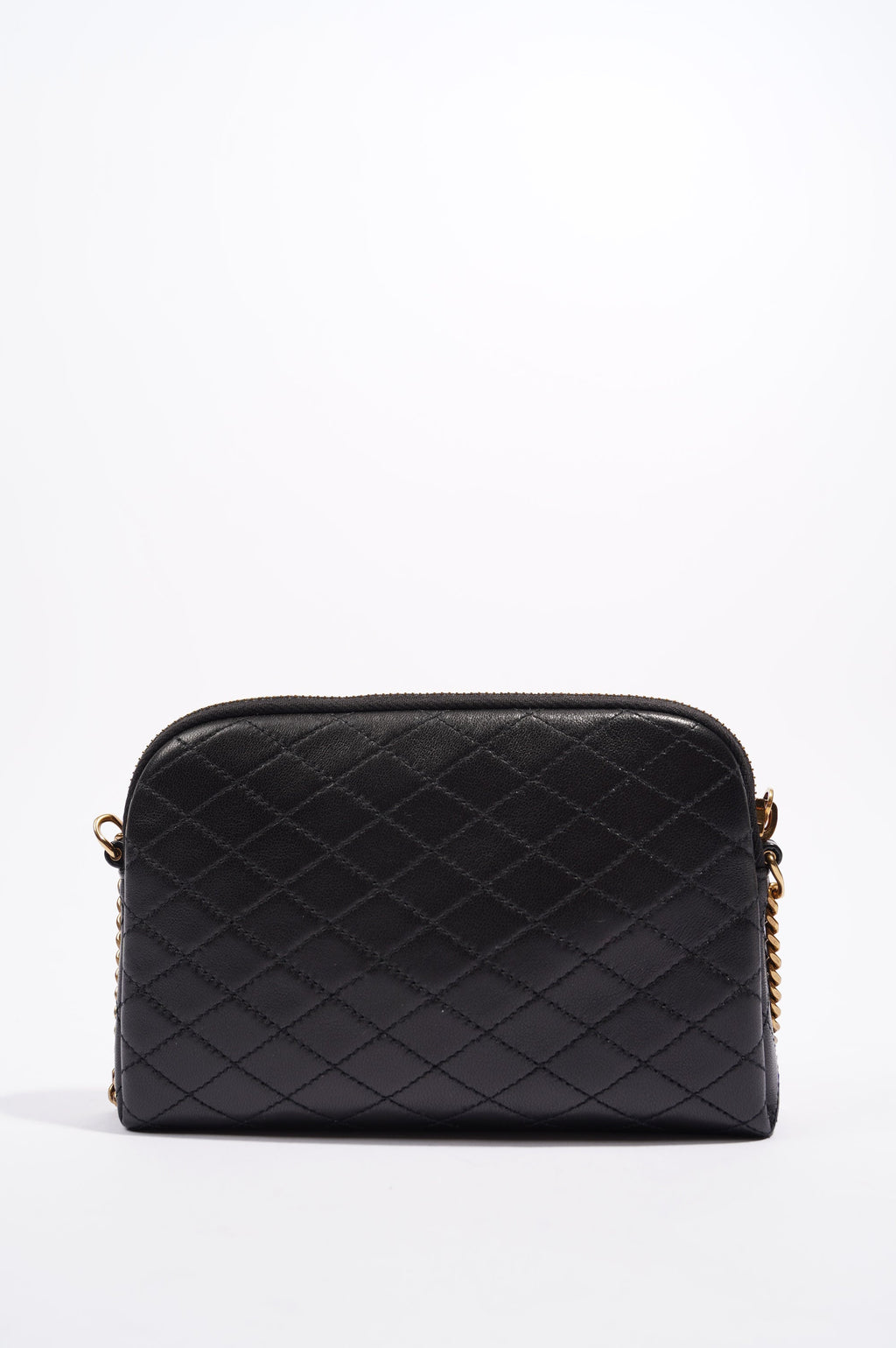 Saint Laurent Womens Gaby Zipped Pouch Black / Gold