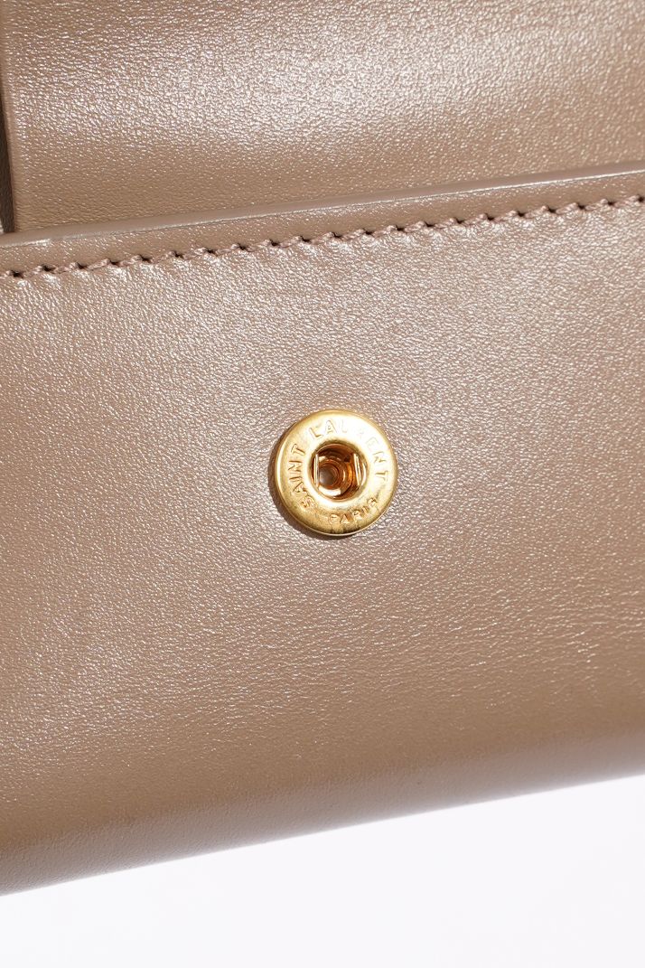 Saint Laurent Crossbody Purse Grey Leather