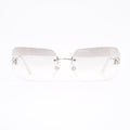 Chanel Womens Glossy Sunglasses Silver Finish Acetate 120