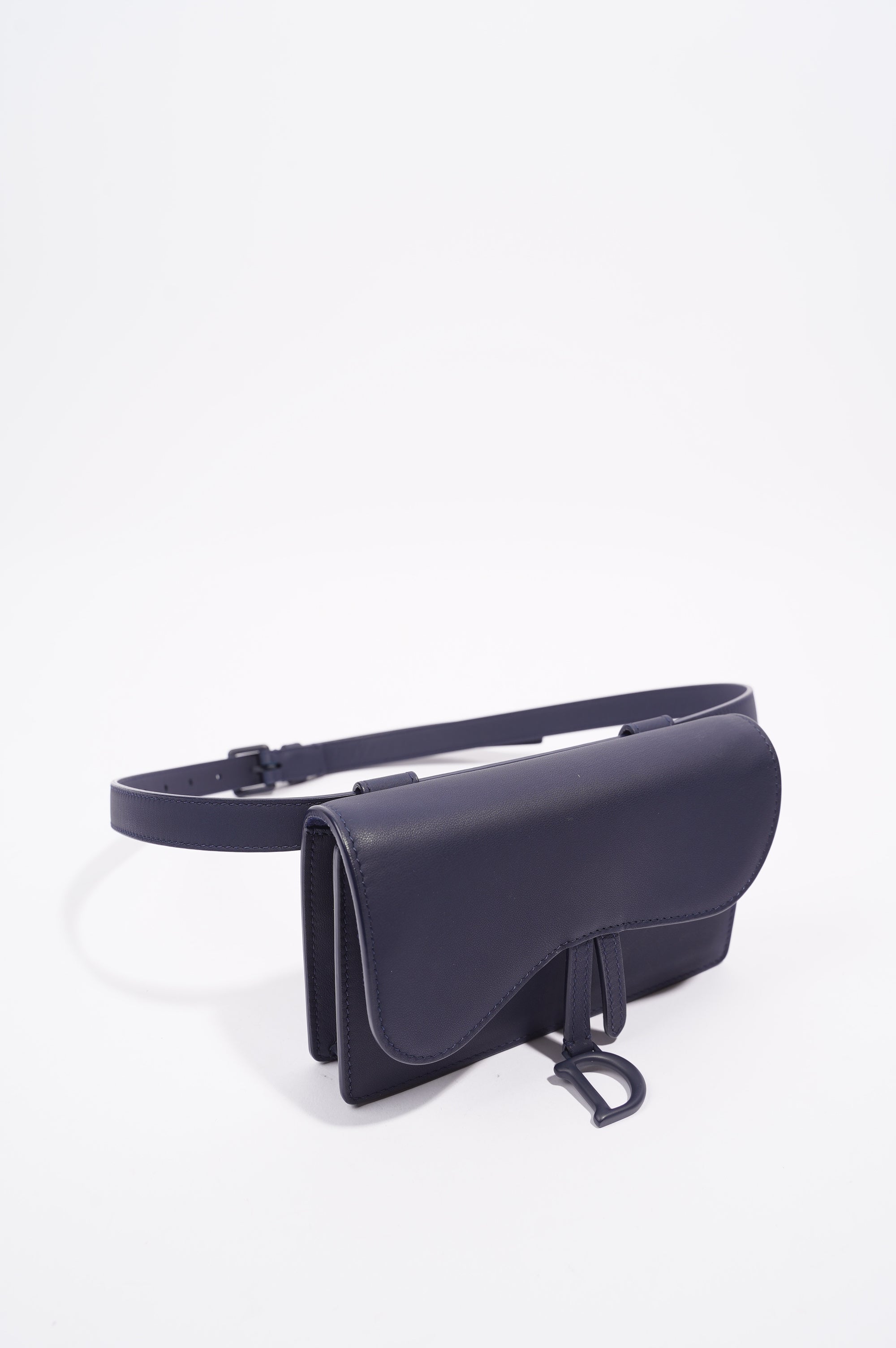Christian Dior Womens Saddle Belt Pouch Navy