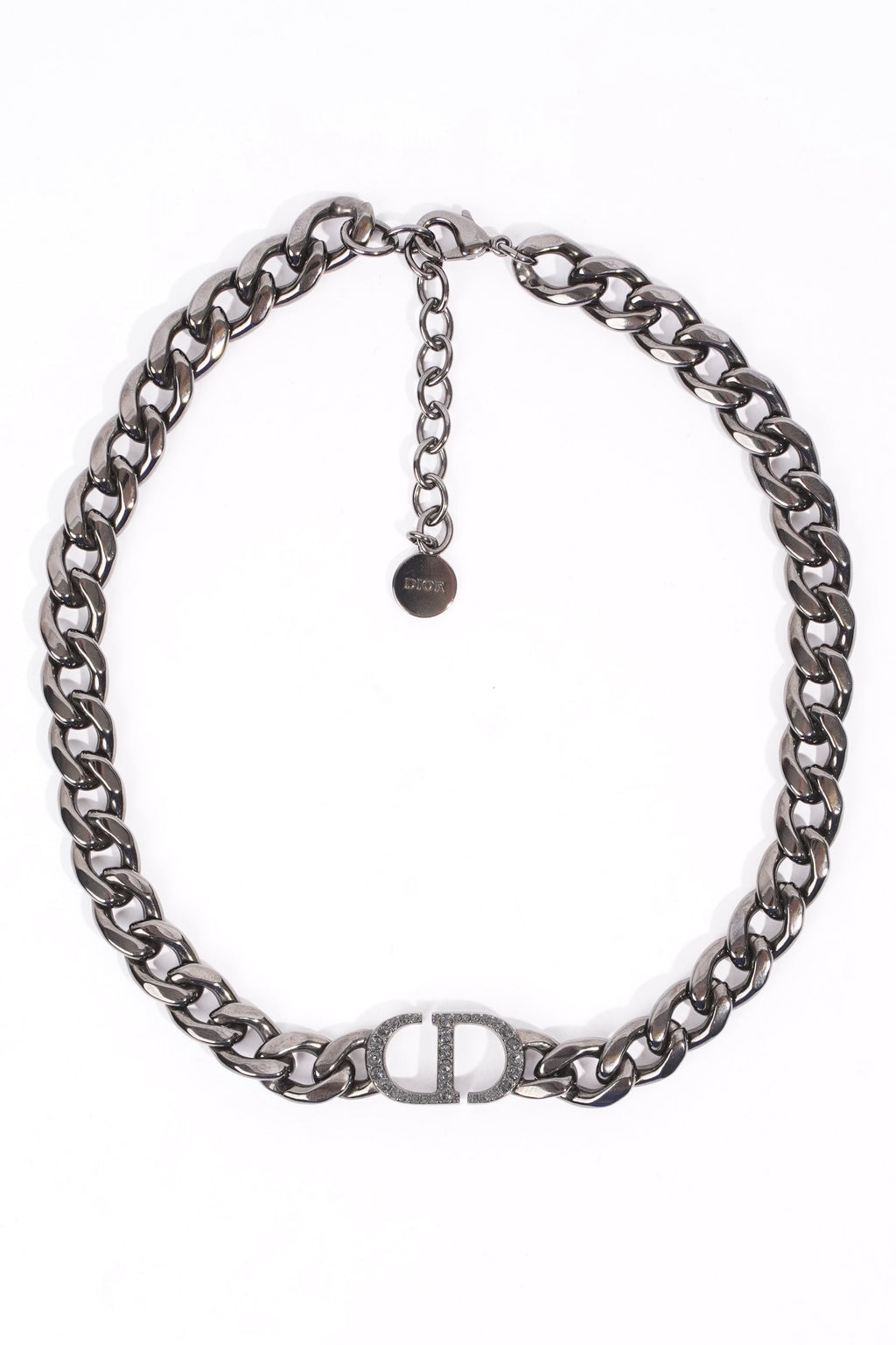 Christian Dior Womens 30 Montaigne Chocker Gun Metal Brass