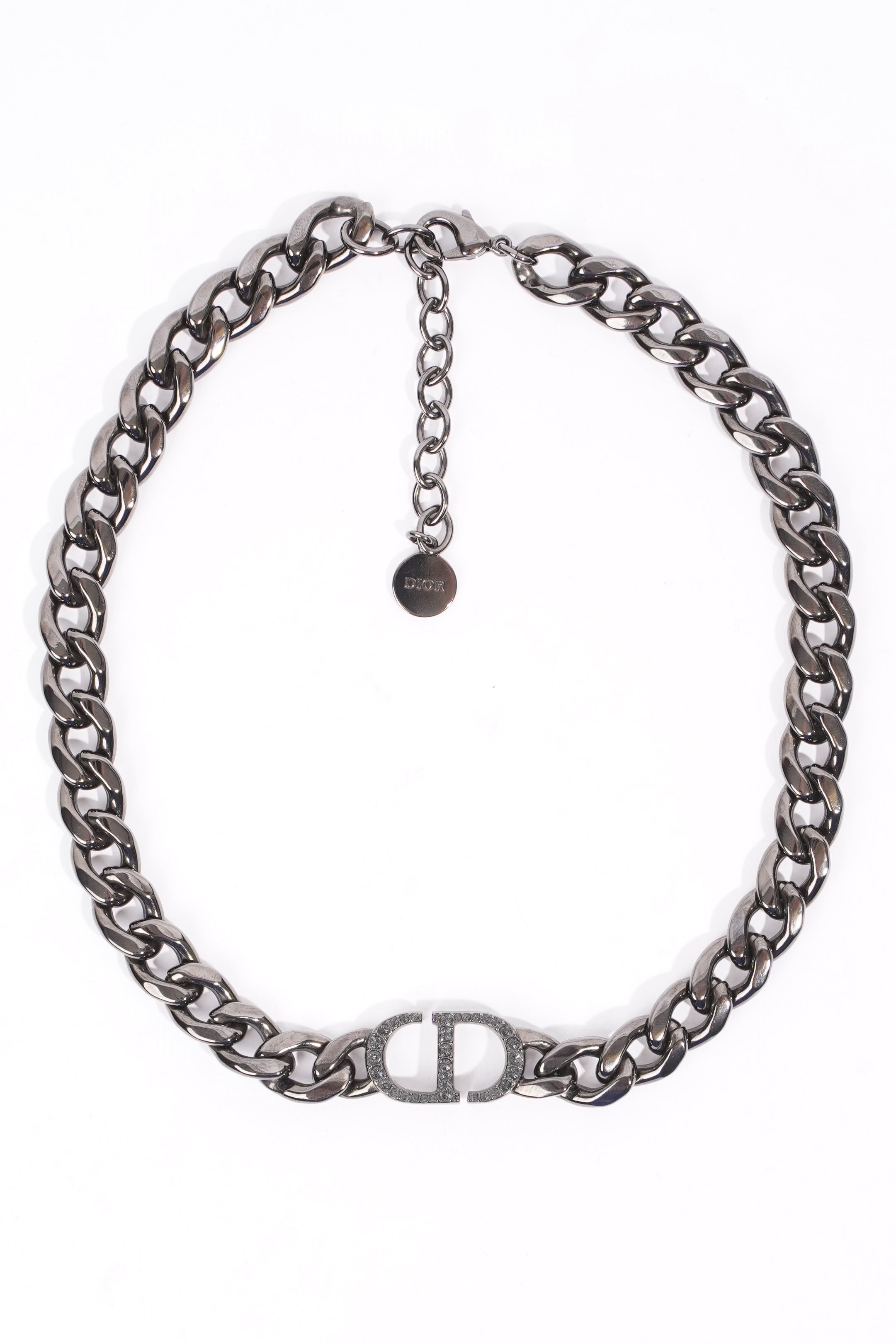 Christian Dior Womens 30 Montaigne Chocker Gun Metal Brass