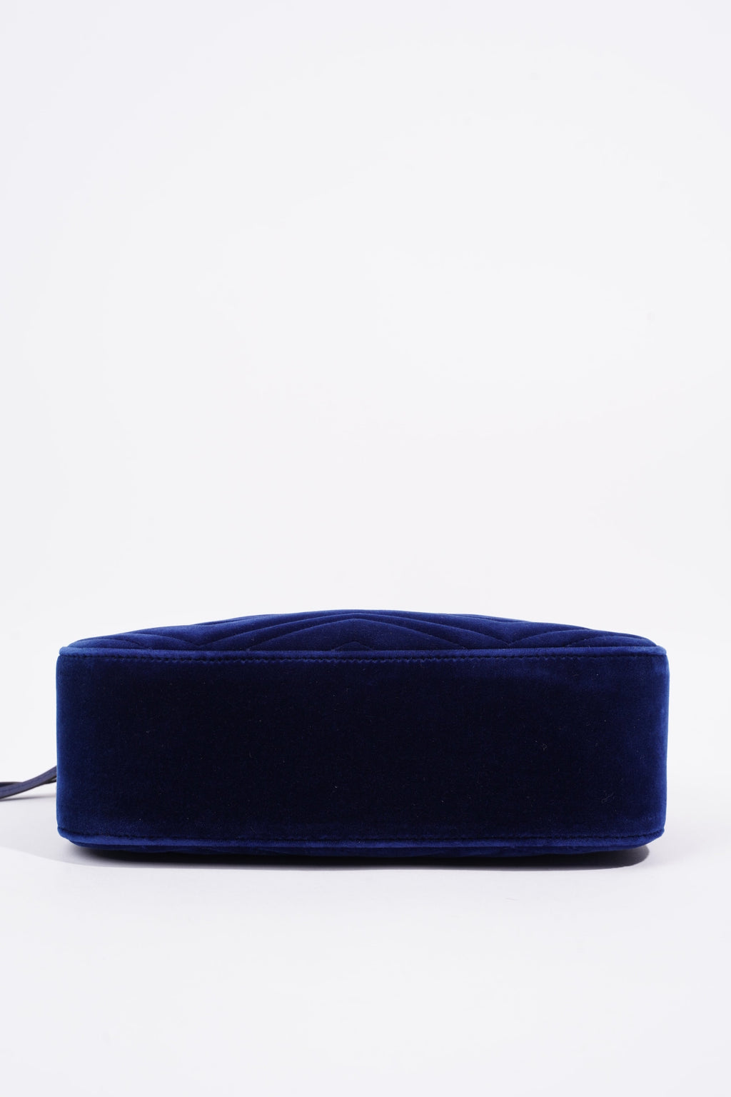 Gucci Womens Matelasse GG Marmont Bag Blue Velvet Small