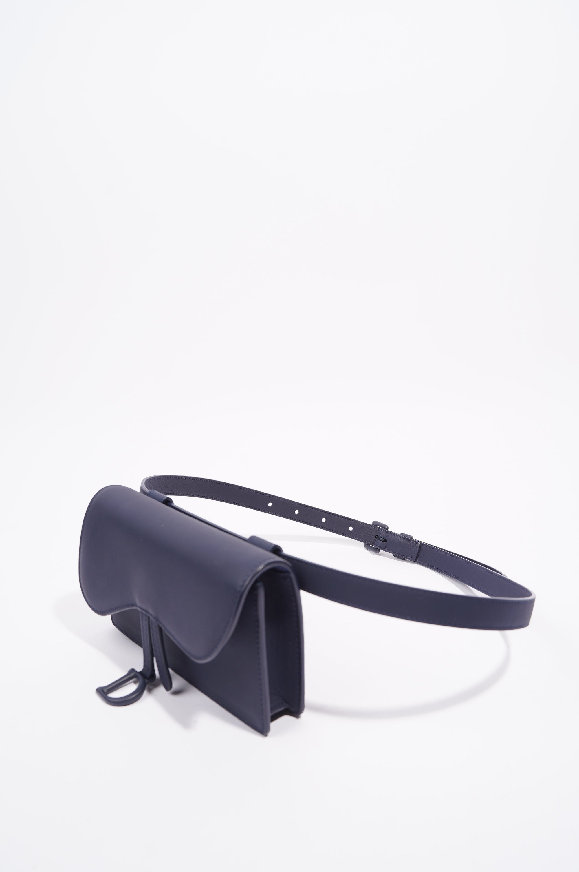 Christian Dior Womens Saddle Belt Pouch Navy