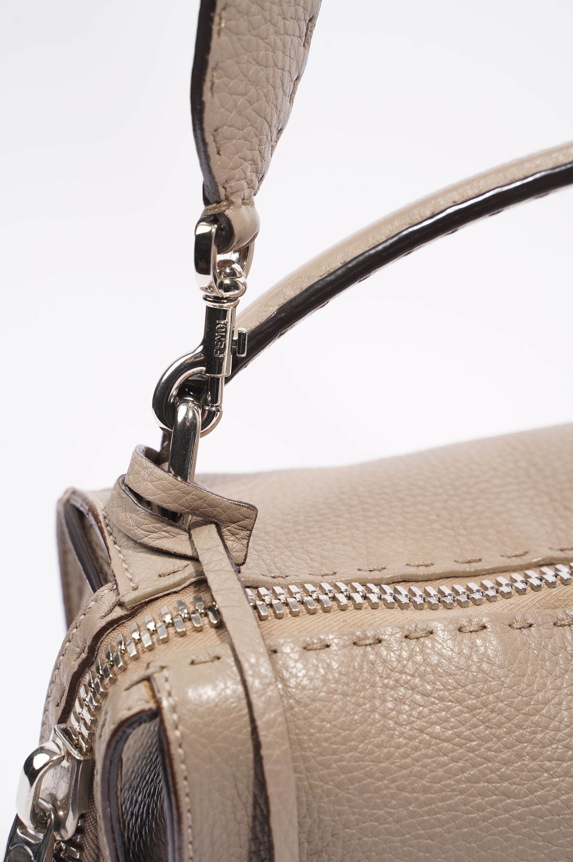 Fendi Womens Celeria Ray Handbag Beige