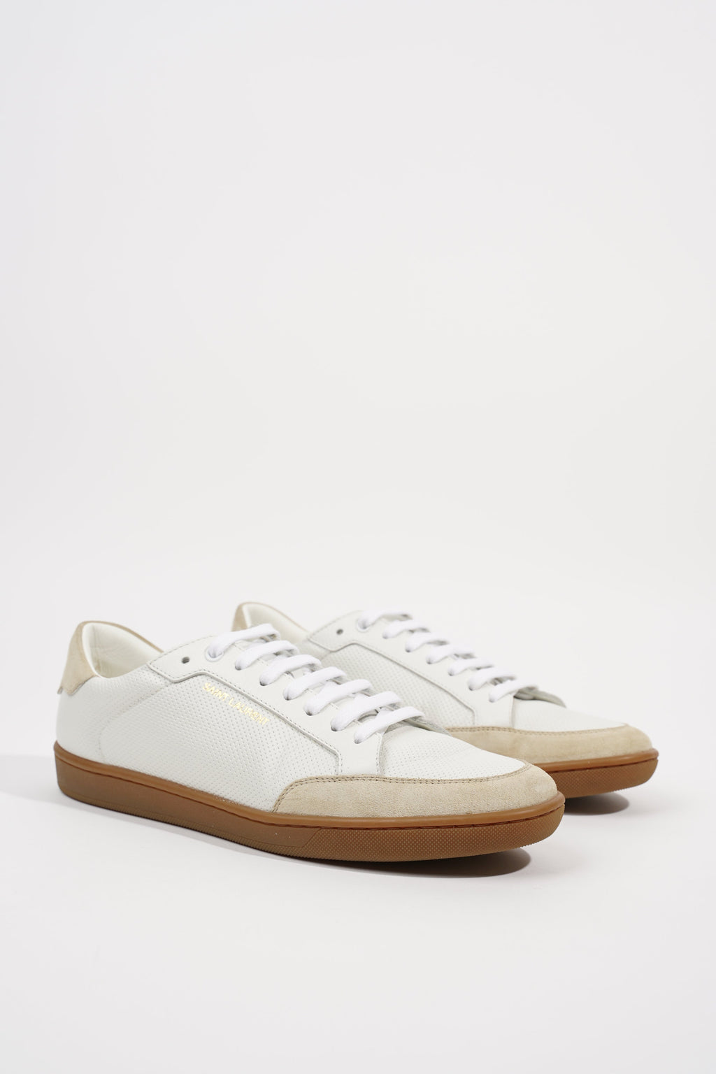 Saint Laurent Mens SL-10 Sneakers White Beige EU 39 / UK 5