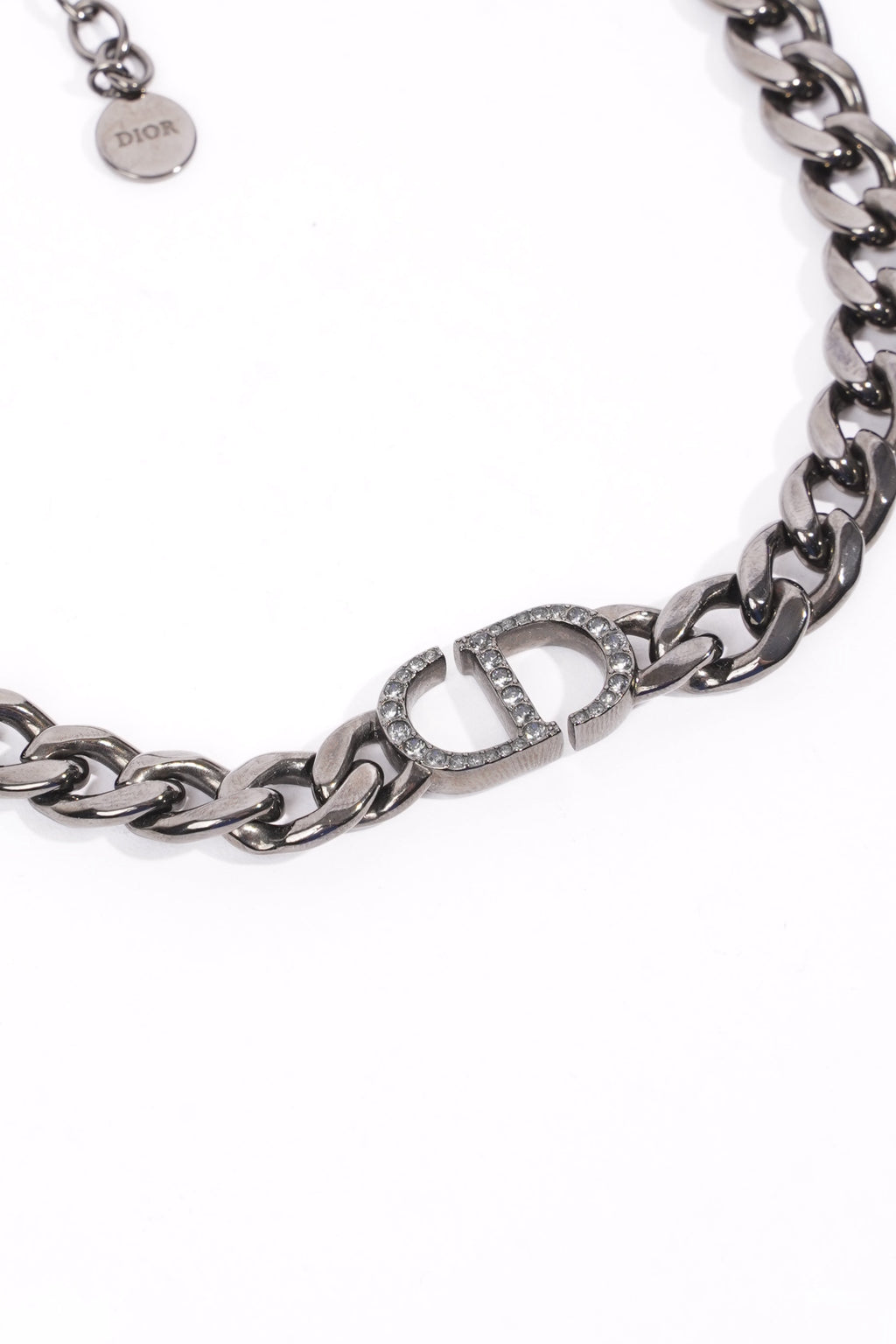 Christian Dior Womens 30 Montaigne Chocker Gun Metal Brass
