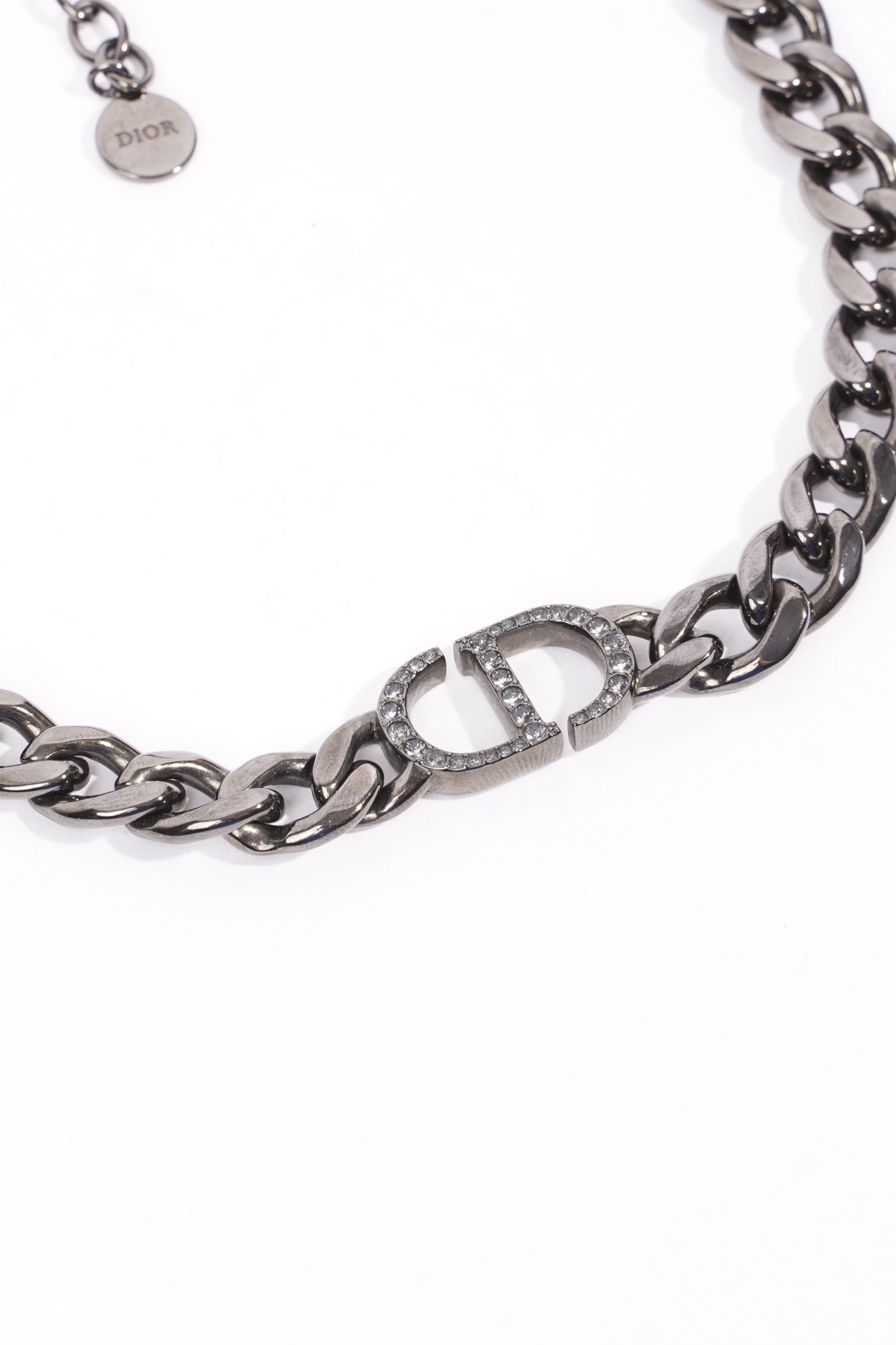 Christian Dior Womens 30 Montaigne Chocker Gun Metal Brass